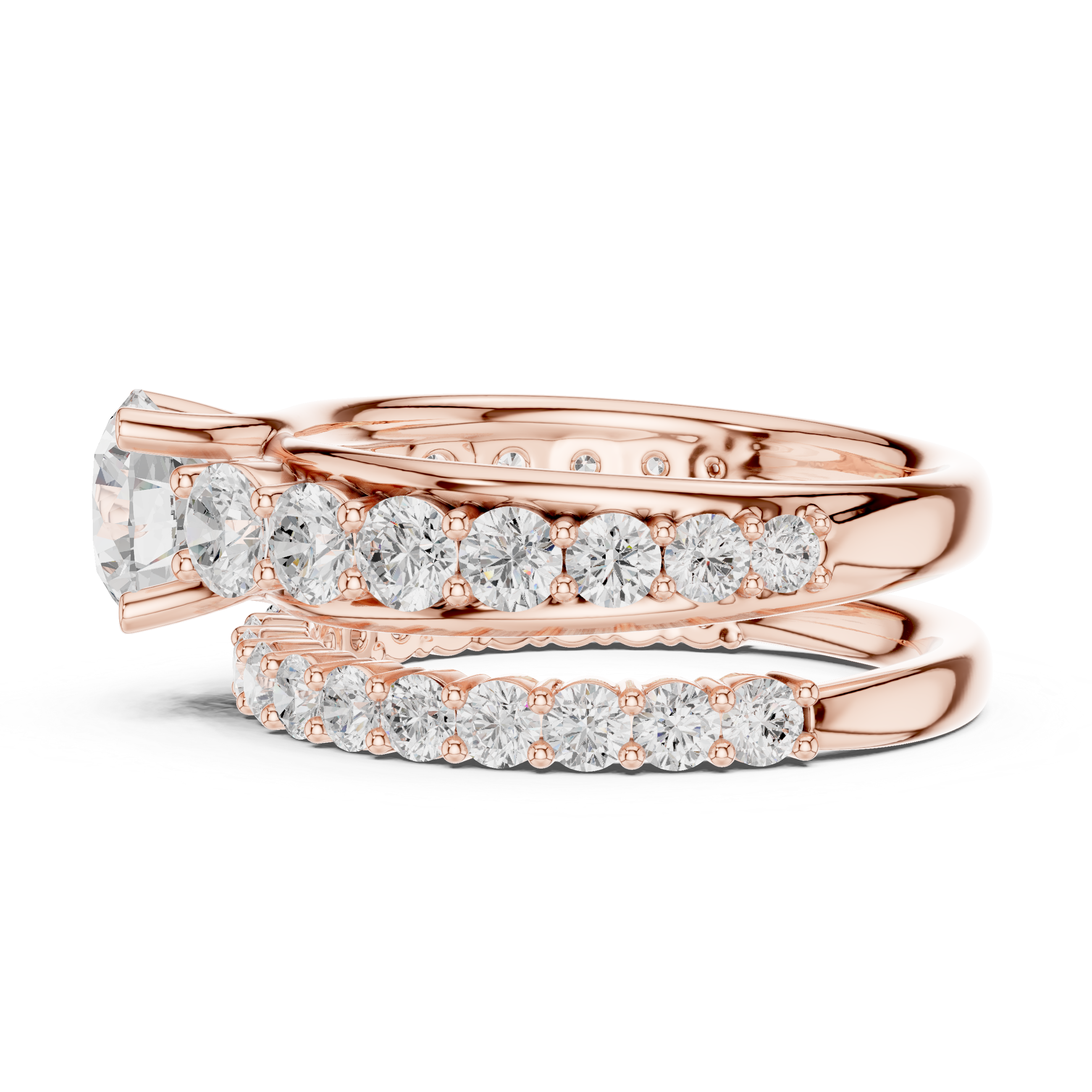Round Cut Brilliant Moissanite VVS1 Eternity Engagement Ring
