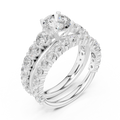 Round Cut Brilliant Moissanite VVS1 Eternity Engagement Ring