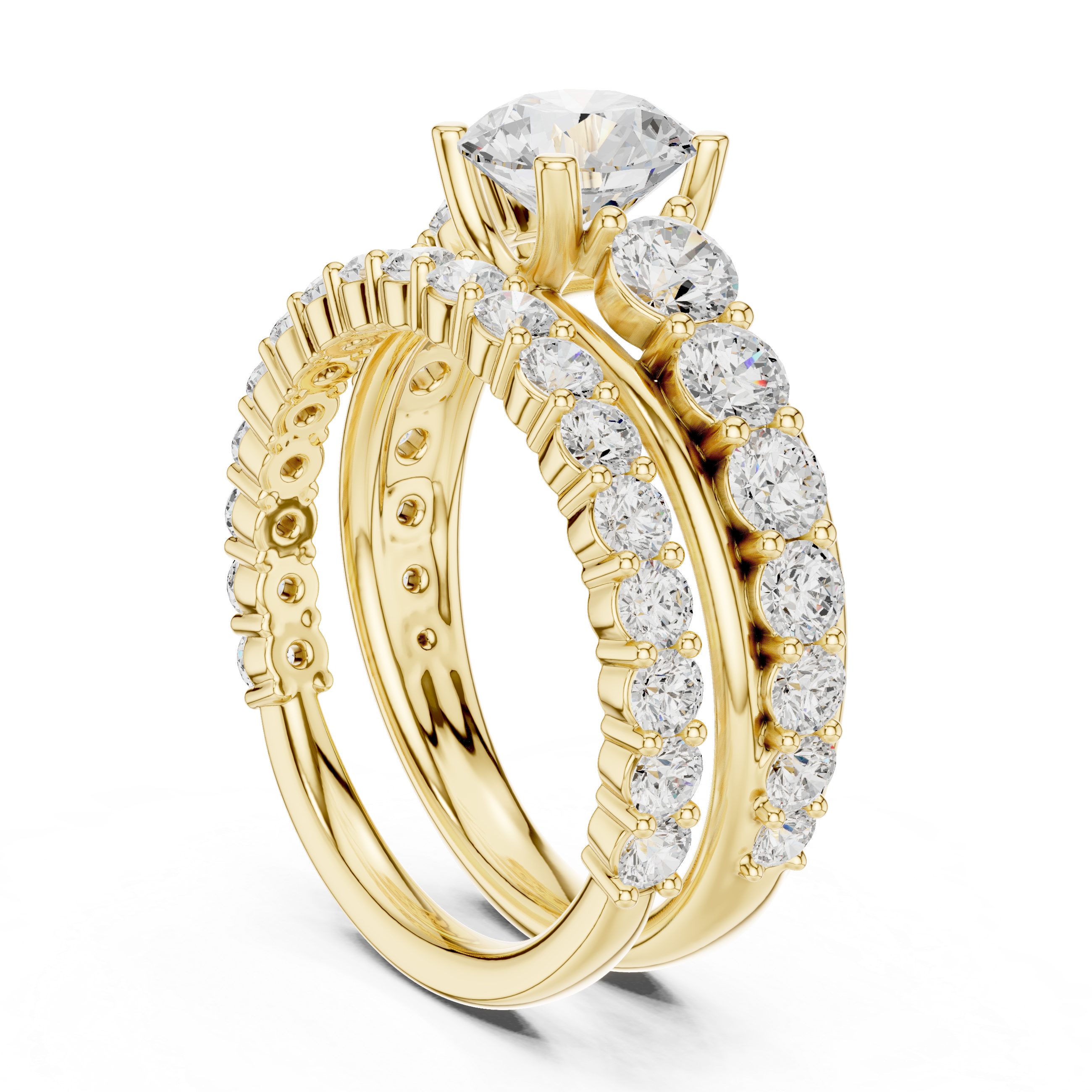 Round Cut Brilliant Moissanite VVS1 Eternity Engagement Ring