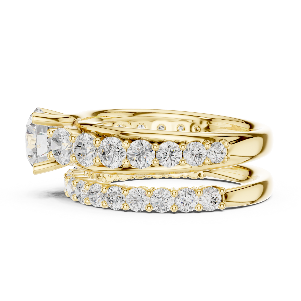 Round Cut Brilliant Moissanite VVS1 Eternity Engagement Ring