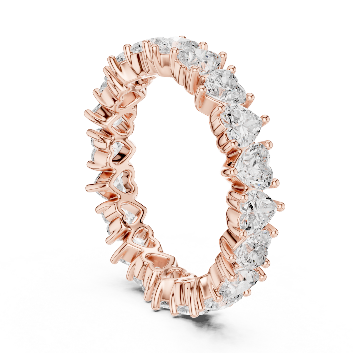 Heart Cut Brilliant Moissanite VVS1 Eternity Band