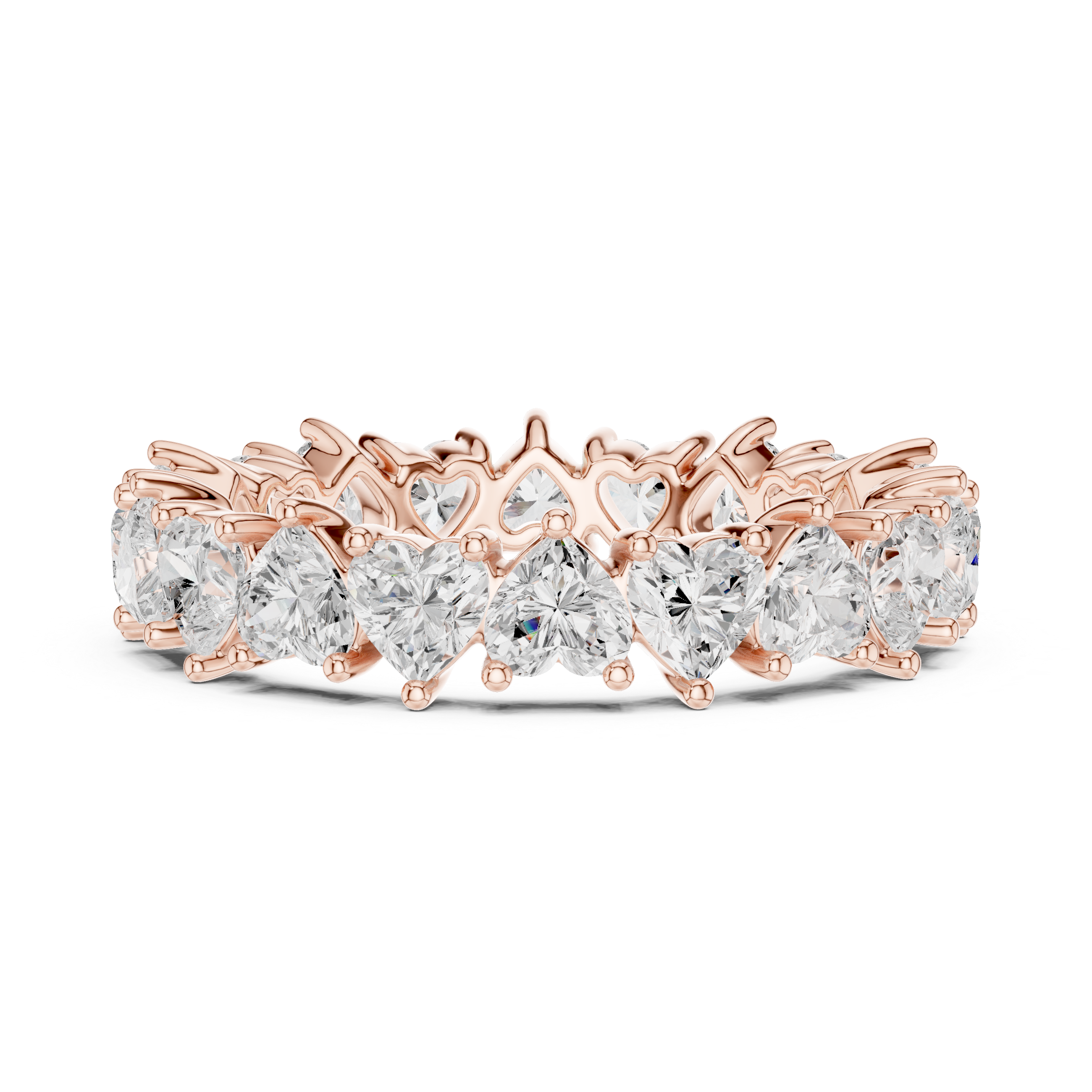 Heart Cut Brilliant Moissanite VVS1 Eternity Band