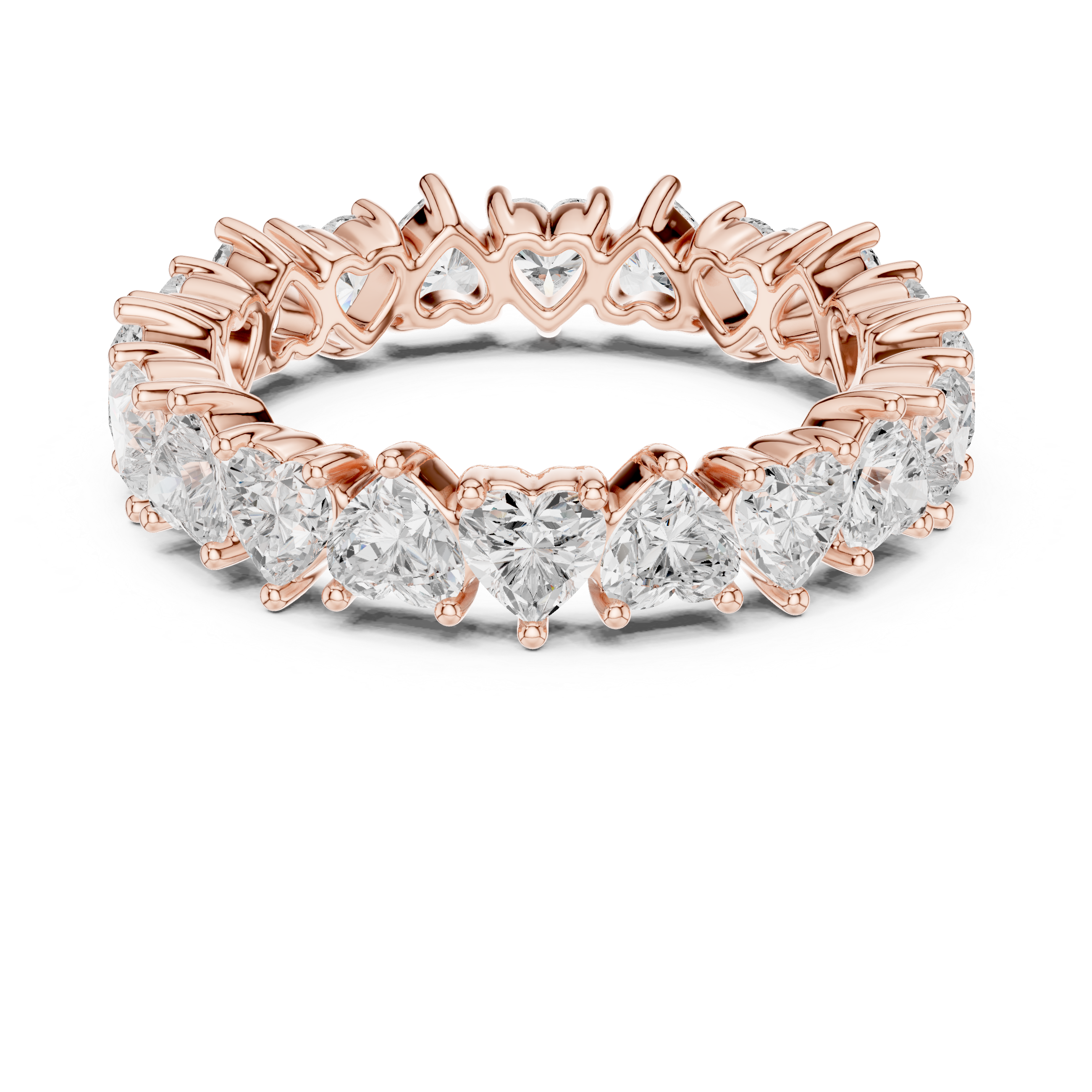 Heart Cut Brilliant Moissanite VVS1 Eternity Band