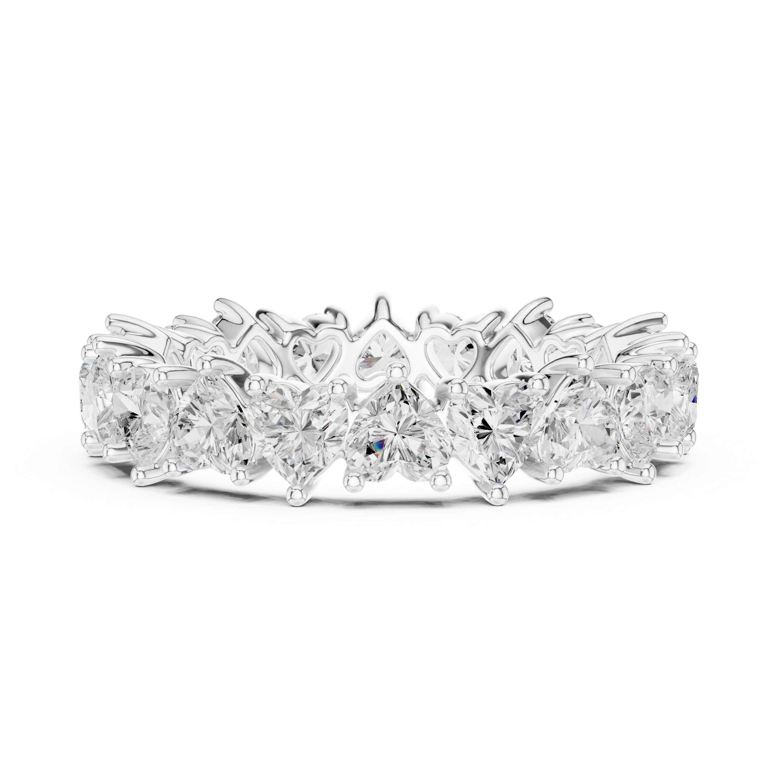 Heart Cut Brilliant Moissanite VVS1 Eternity Band