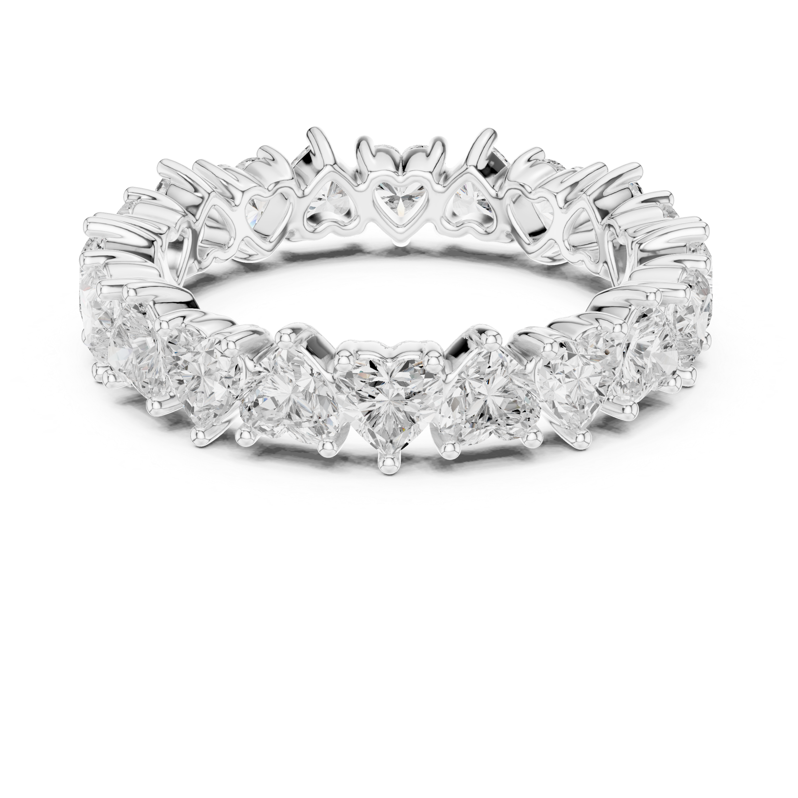 Heart Cut Brilliant Moissanite VVS1 Eternity Band