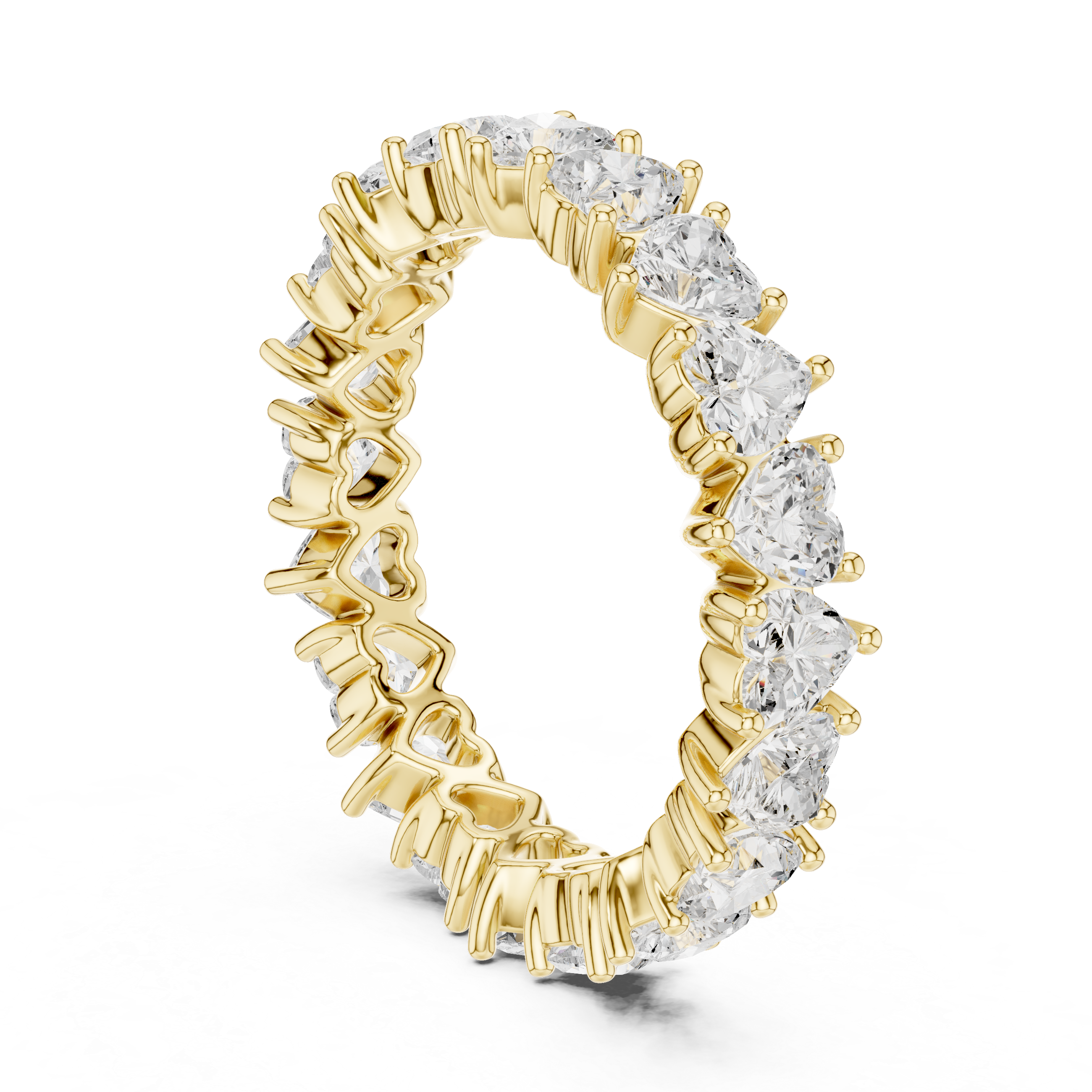 Heart Cut Brilliant Moissanite VVS1 Eternity Band