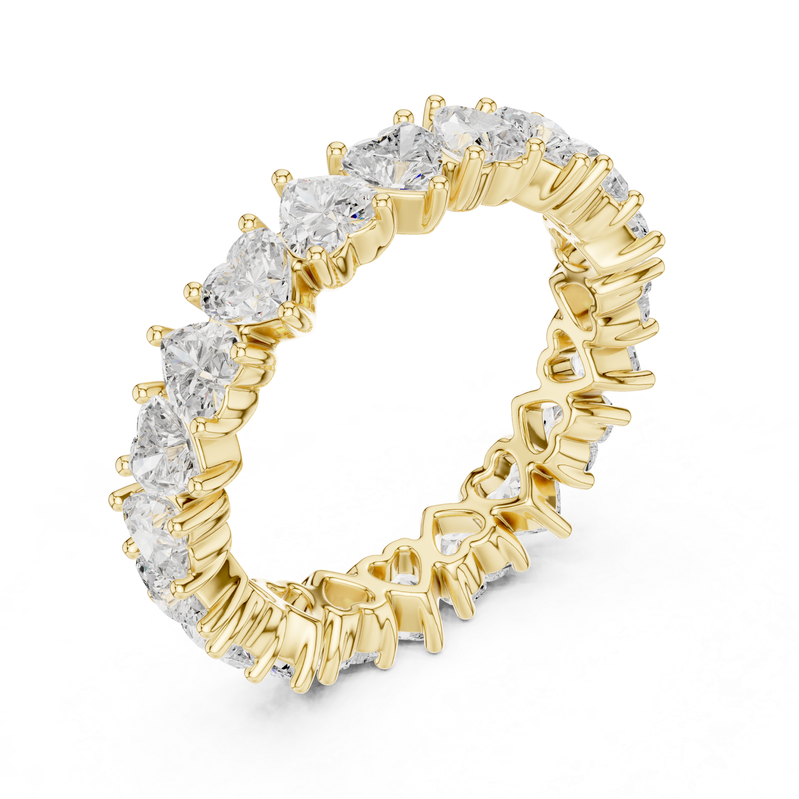 Heart Cut Brilliant Moissanite VVS1 Eternity Band