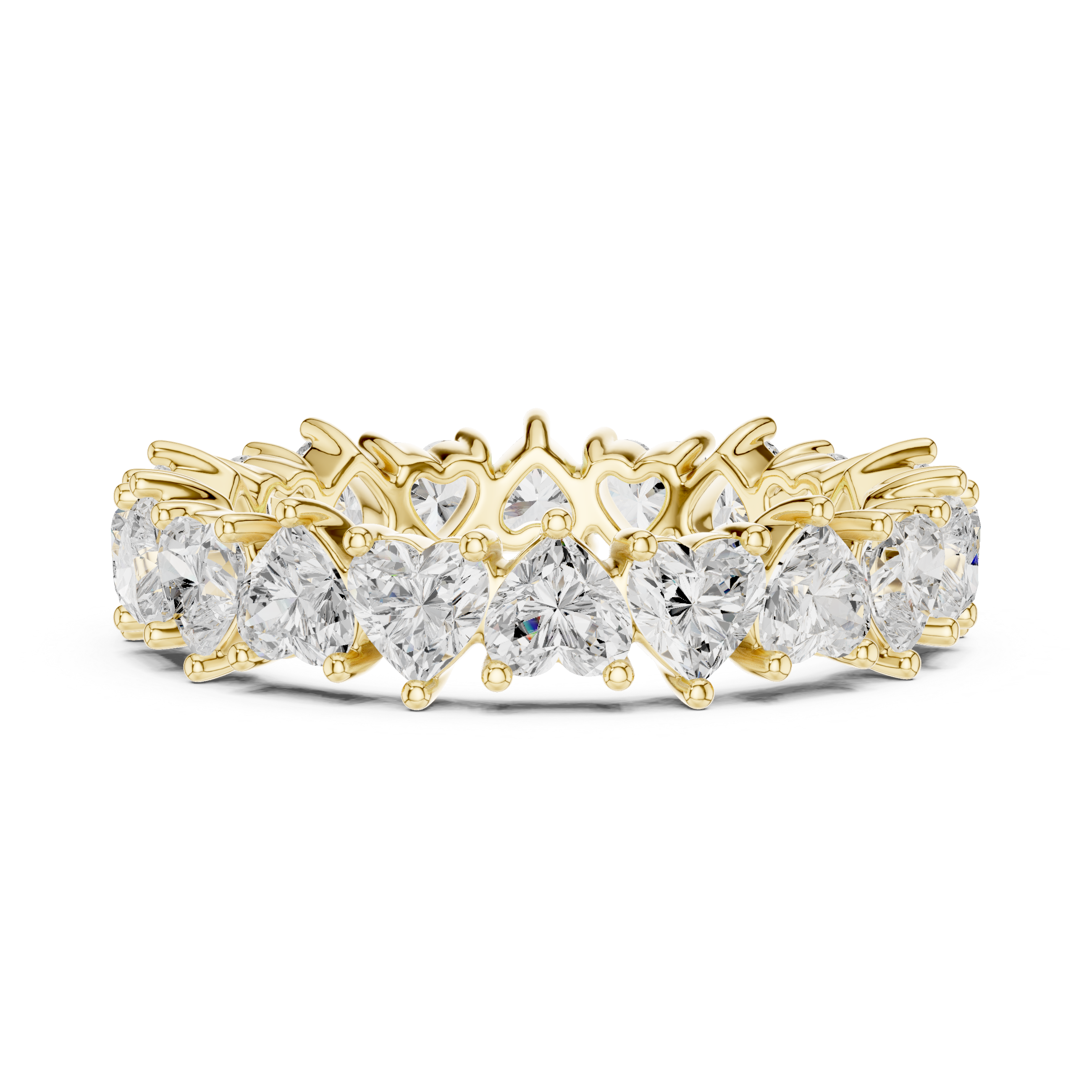 Heart Cut Brilliant Moissanite VVS1 Eternity Band