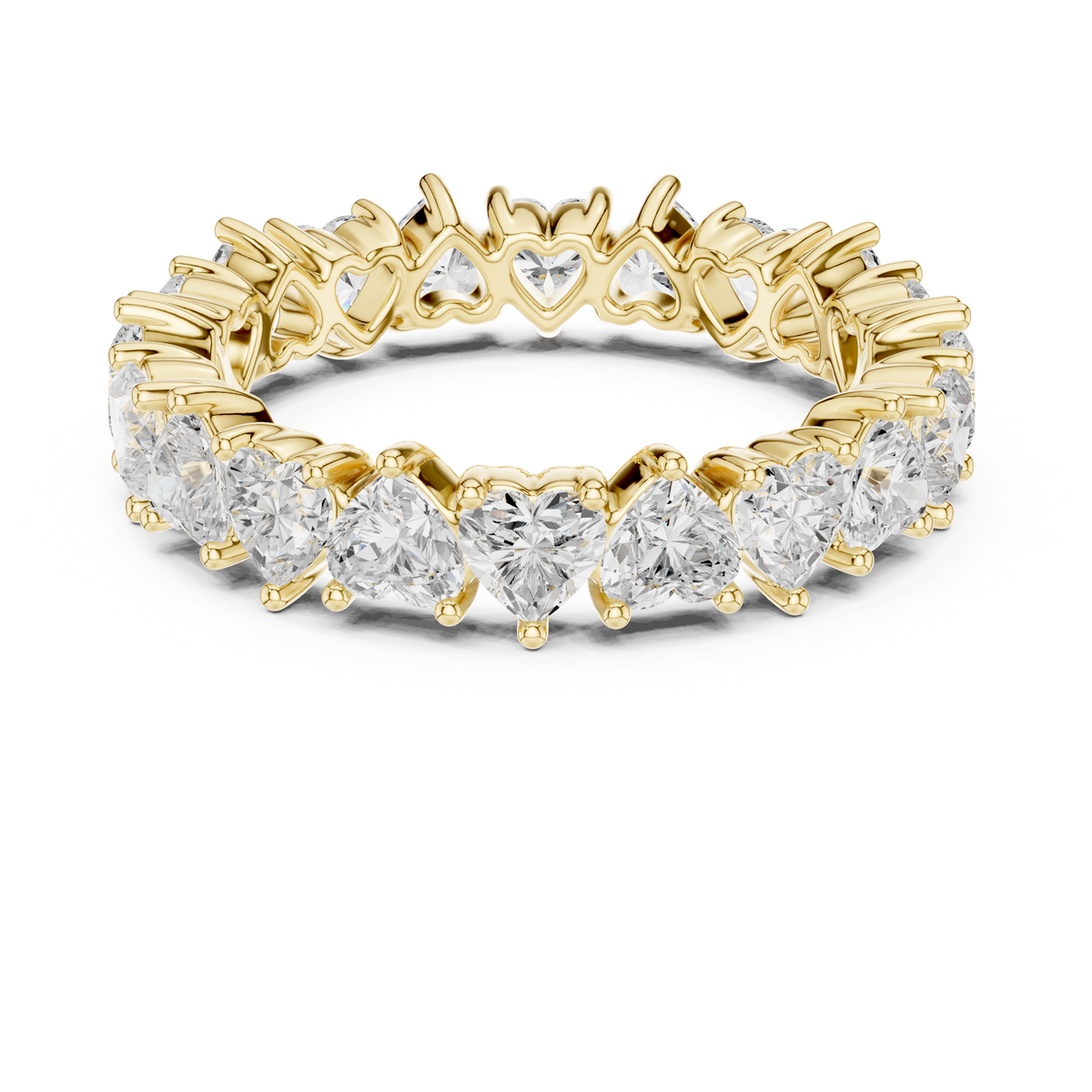 Heart Cut Brilliant Moissanite VVS1 Eternity Band