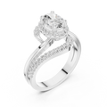 Oval And Round Brilliant Moissanite VVS1 Eternity Engagement Ring