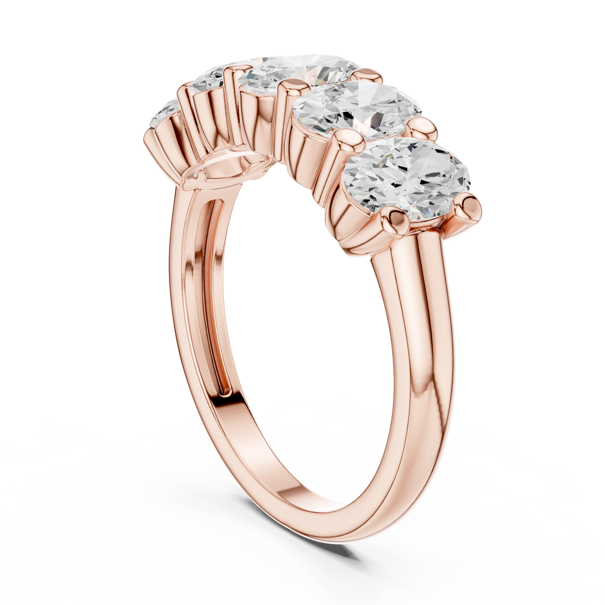 Oval Cut Brilliant Moissanite VVS1 Eternity Band