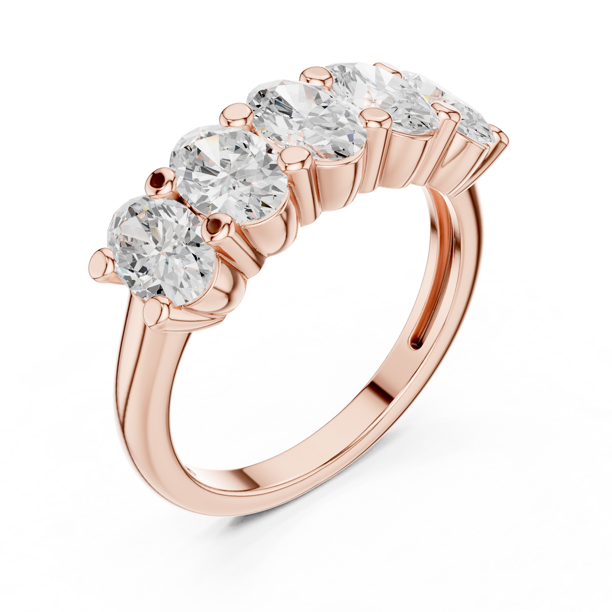 Oval Cut Brilliant Moissanite VVS1 Eternity Band