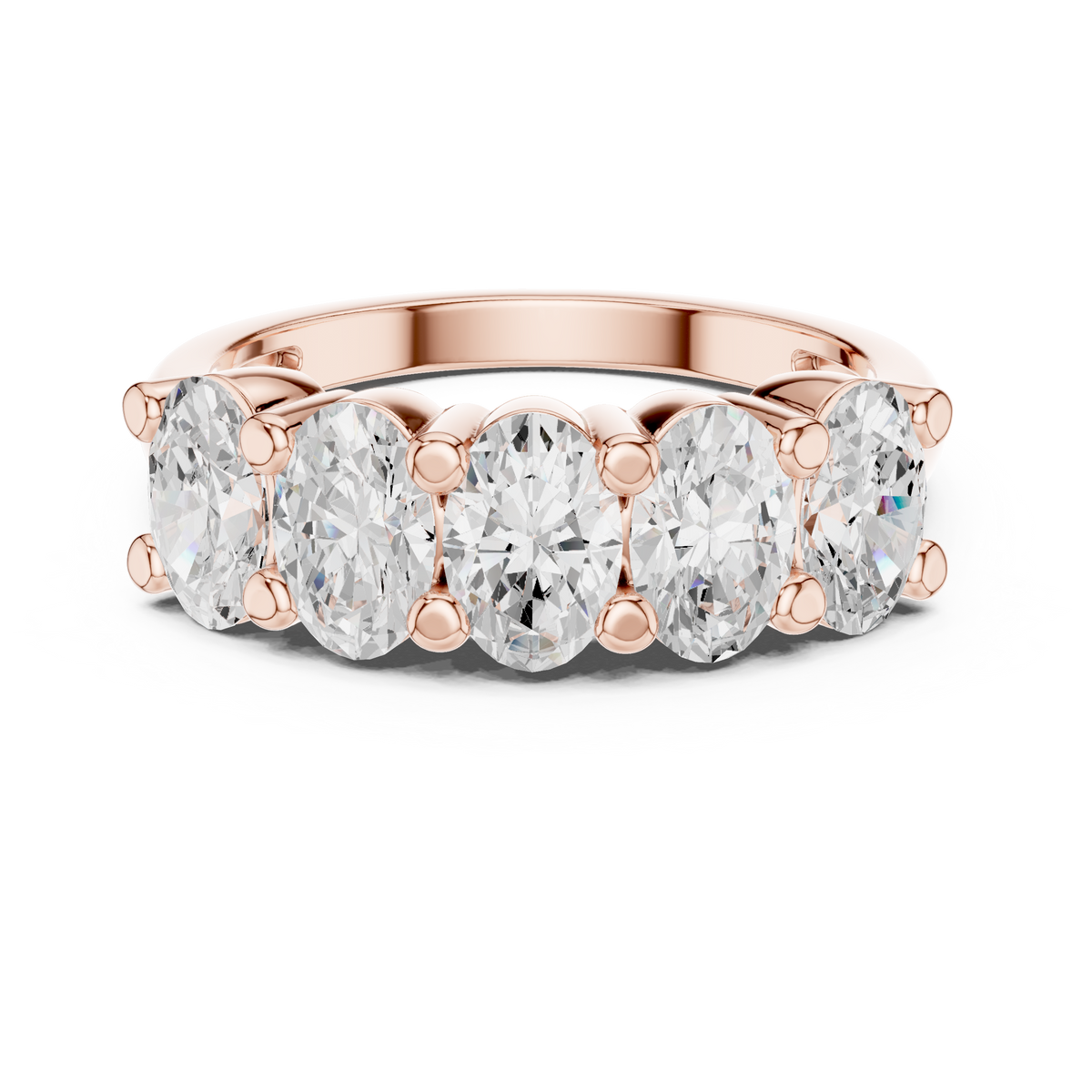 Oval Cut Brilliant Moissanite VVS1 Eternity Band