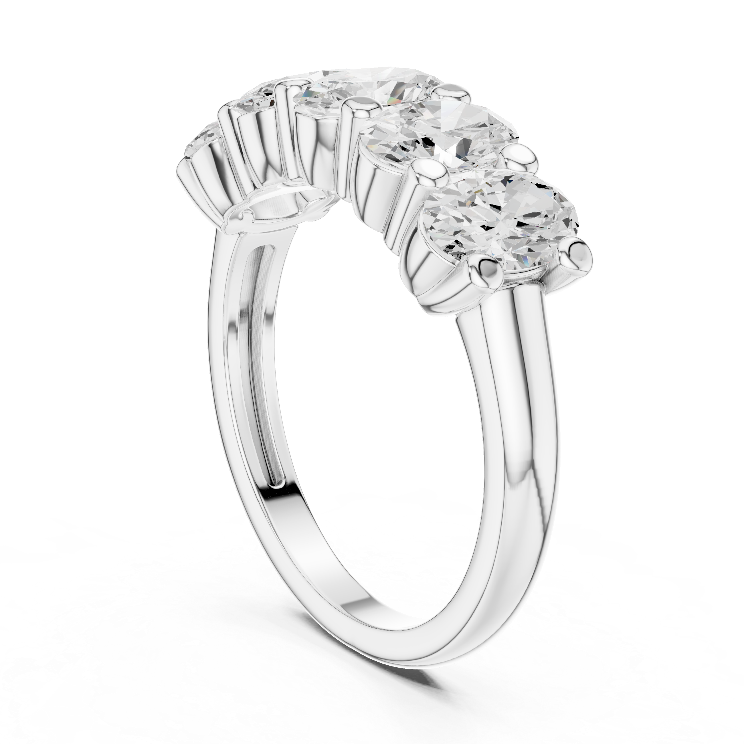 Oval Cut Brilliant Moissanite VVS1 Eternity Band