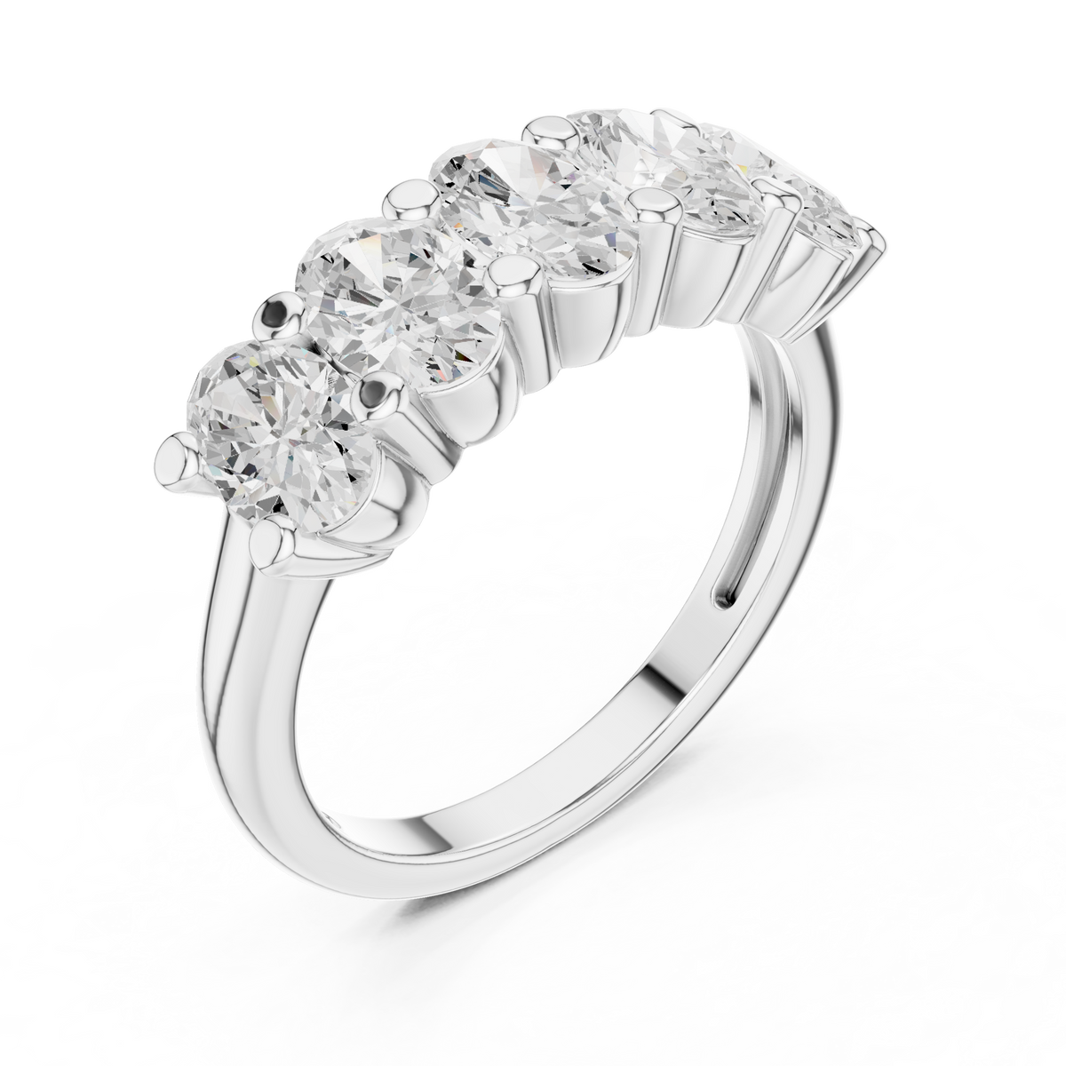 Oval Cut Brilliant Moissanite VVS1 Eternity Band