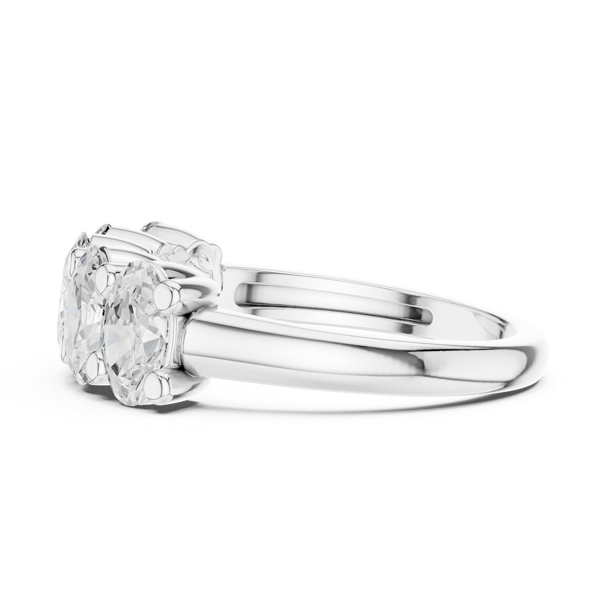 Oval Cut Brilliant Moissanite VVS1 Eternity Band