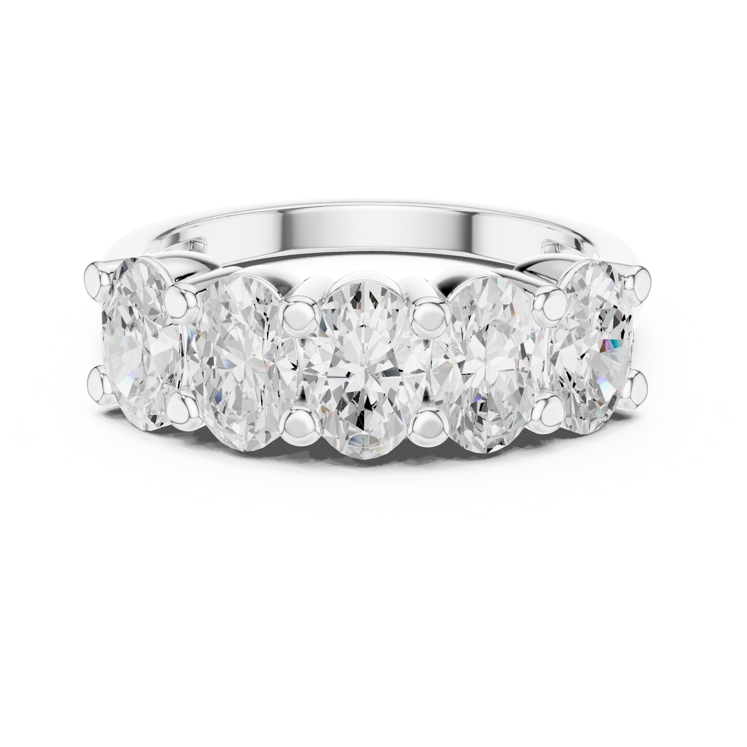 Oval Cut Brilliant Moissanite VVS1 Eternity Band
