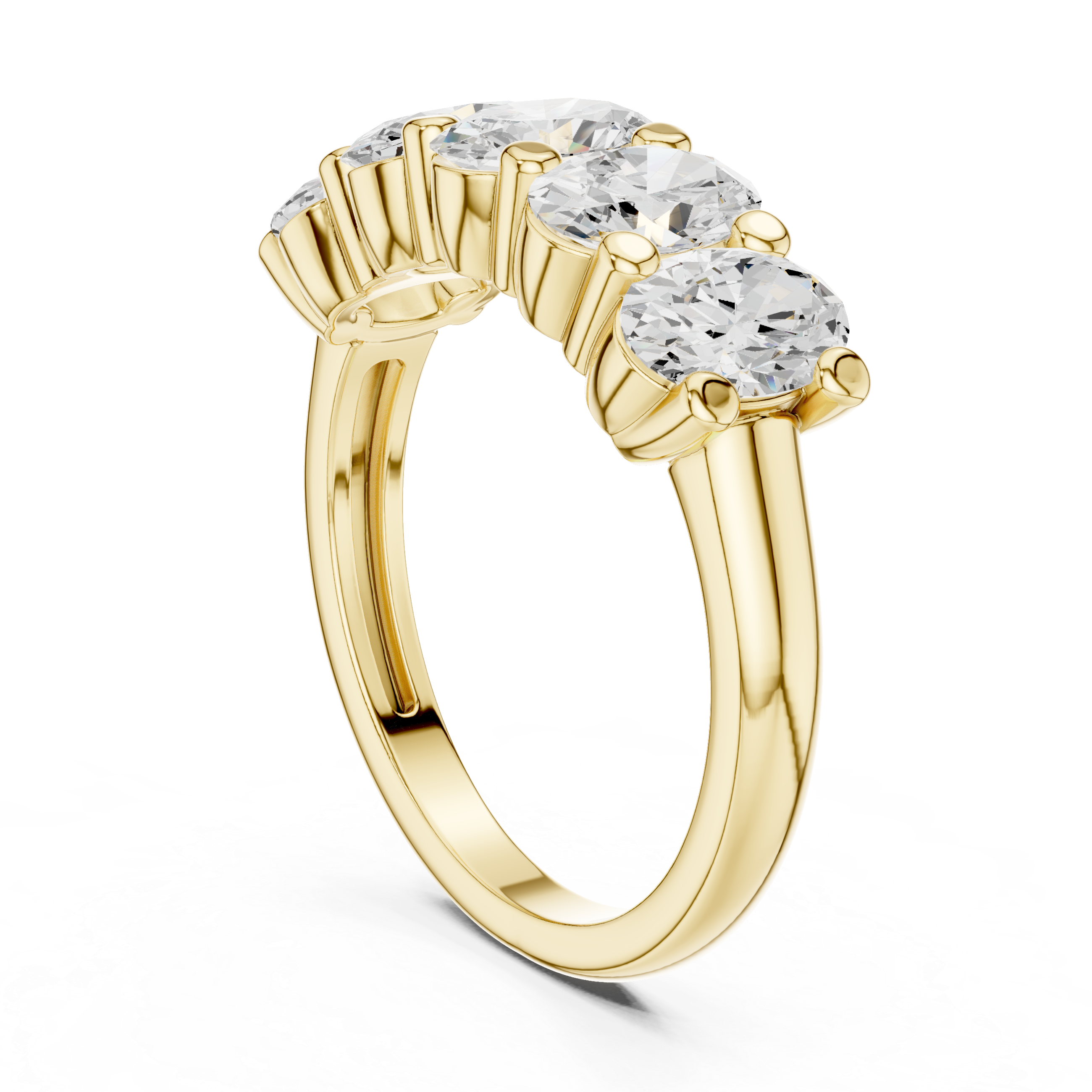 Oval Cut Brilliant Moissanite VVS1 Eternity Band