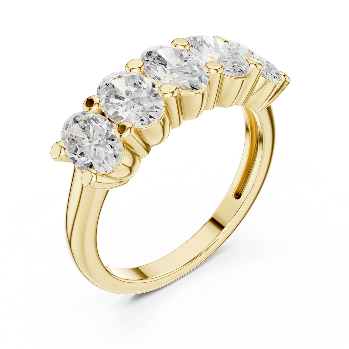 Oval Cut Brilliant Moissanite VVS1 Eternity Band