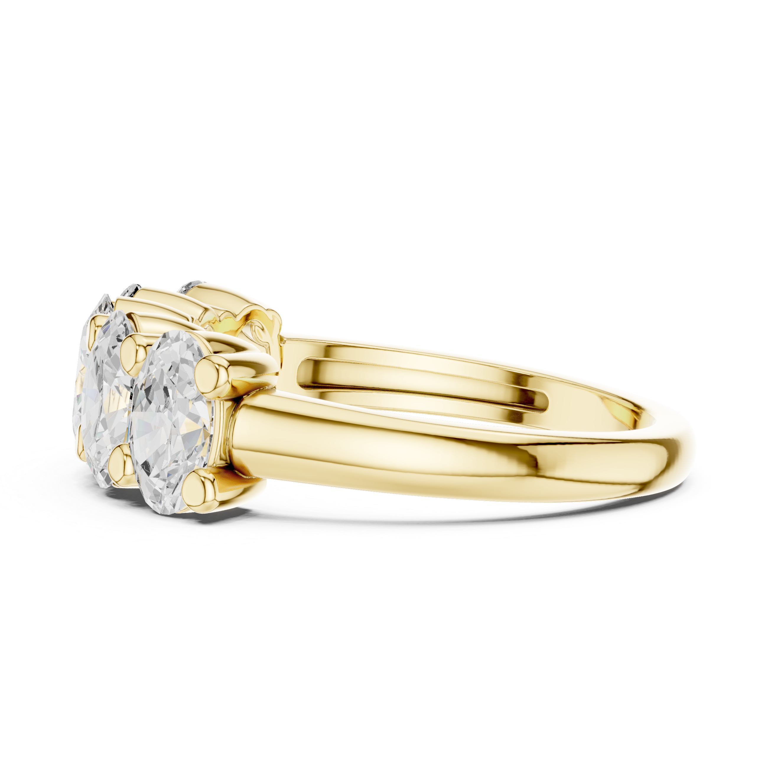 Oval Cut Brilliant Moissanite VVS1 Eternity Band