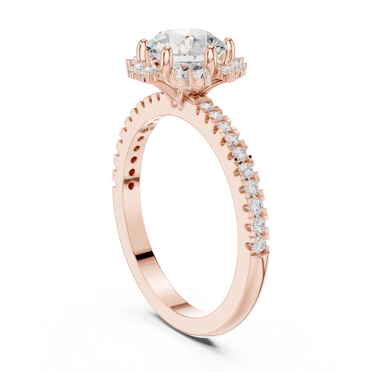 Round Cut Brilliant Moissanite VVS1 Eternity Engagement Ring