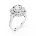 Round And Baguette Cut Brilliant Moissanite VVS1 Eternity Engagement Ring