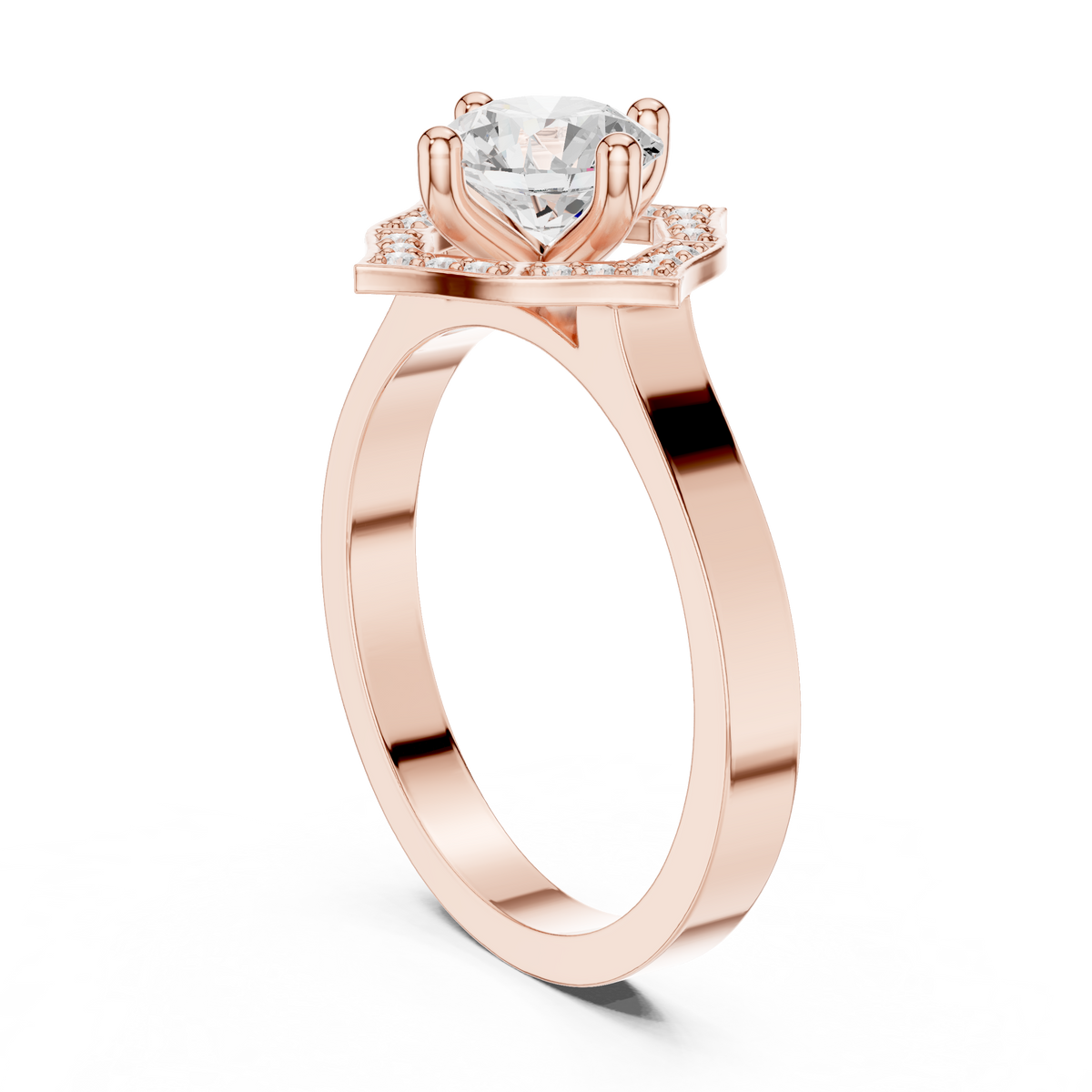 Round Cut Brilliant Moissanite VVS1 Eternity Engagement Ring
