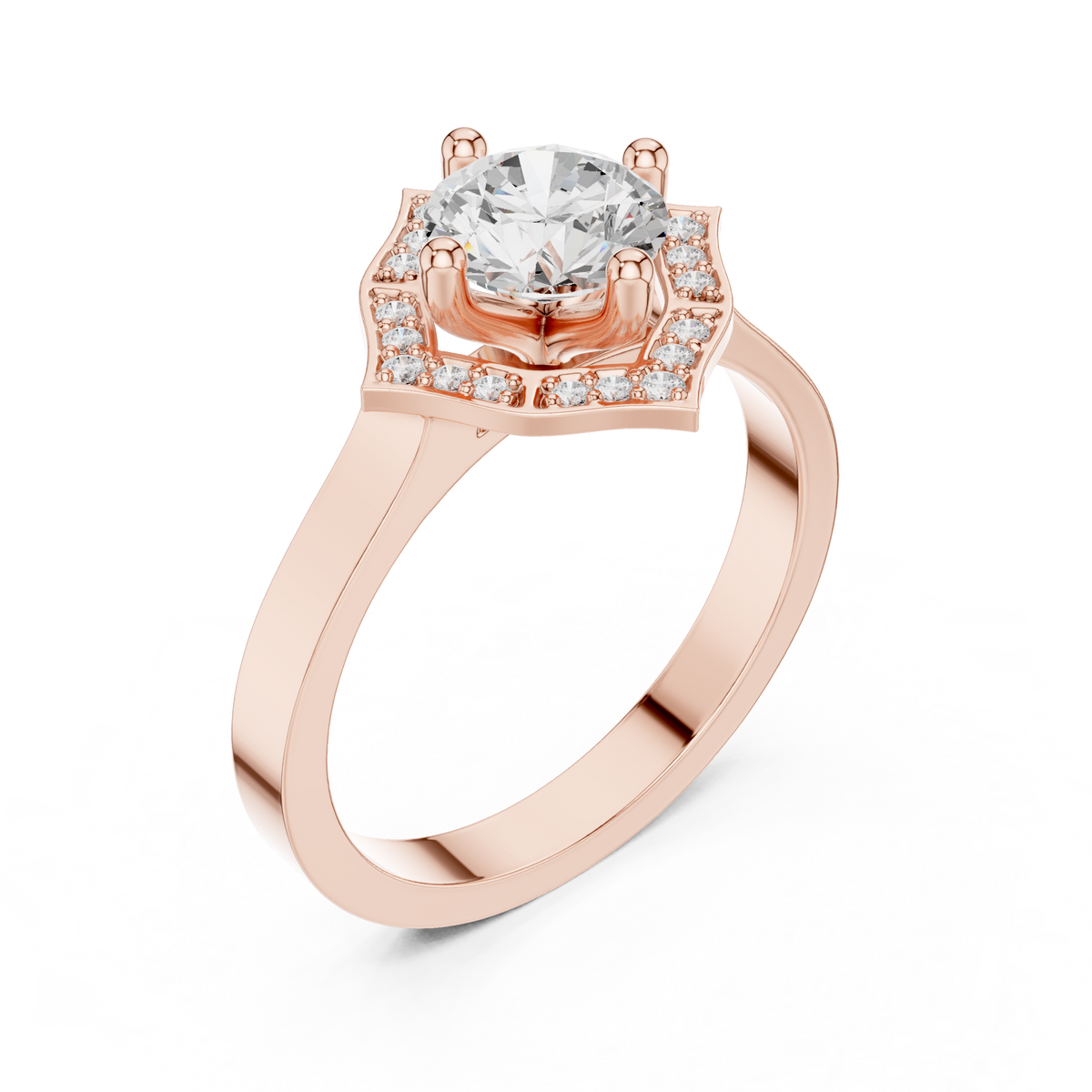 Round Cut Brilliant Moissanite VVS1 Eternity Engagement Ring