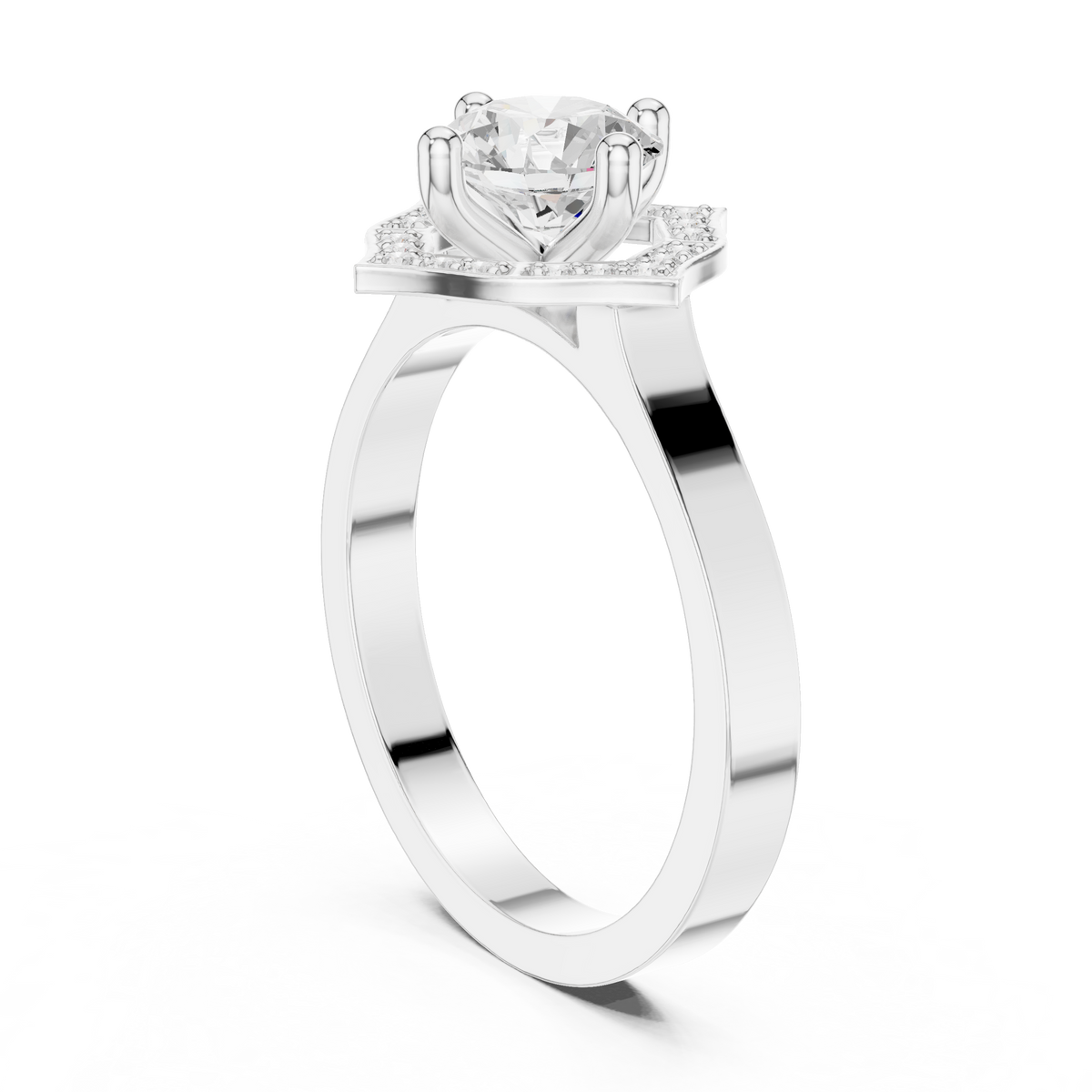 Round Cut Brilliant Moissanite VVS1 Eternity Engagement Ring