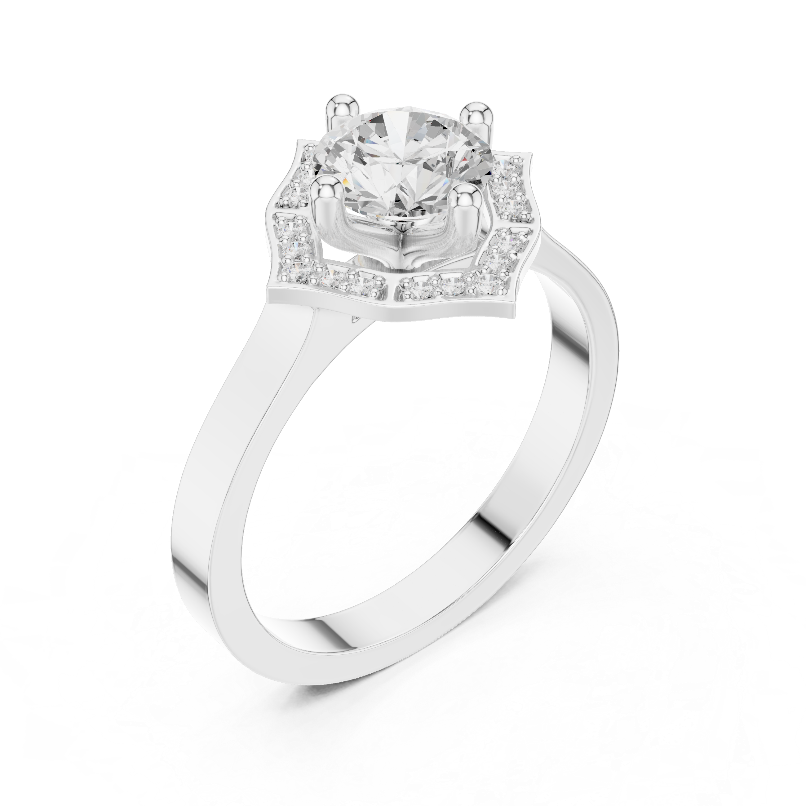 Round Cut Brilliant Moissanite VVS1 Eternity Engagement Ring
