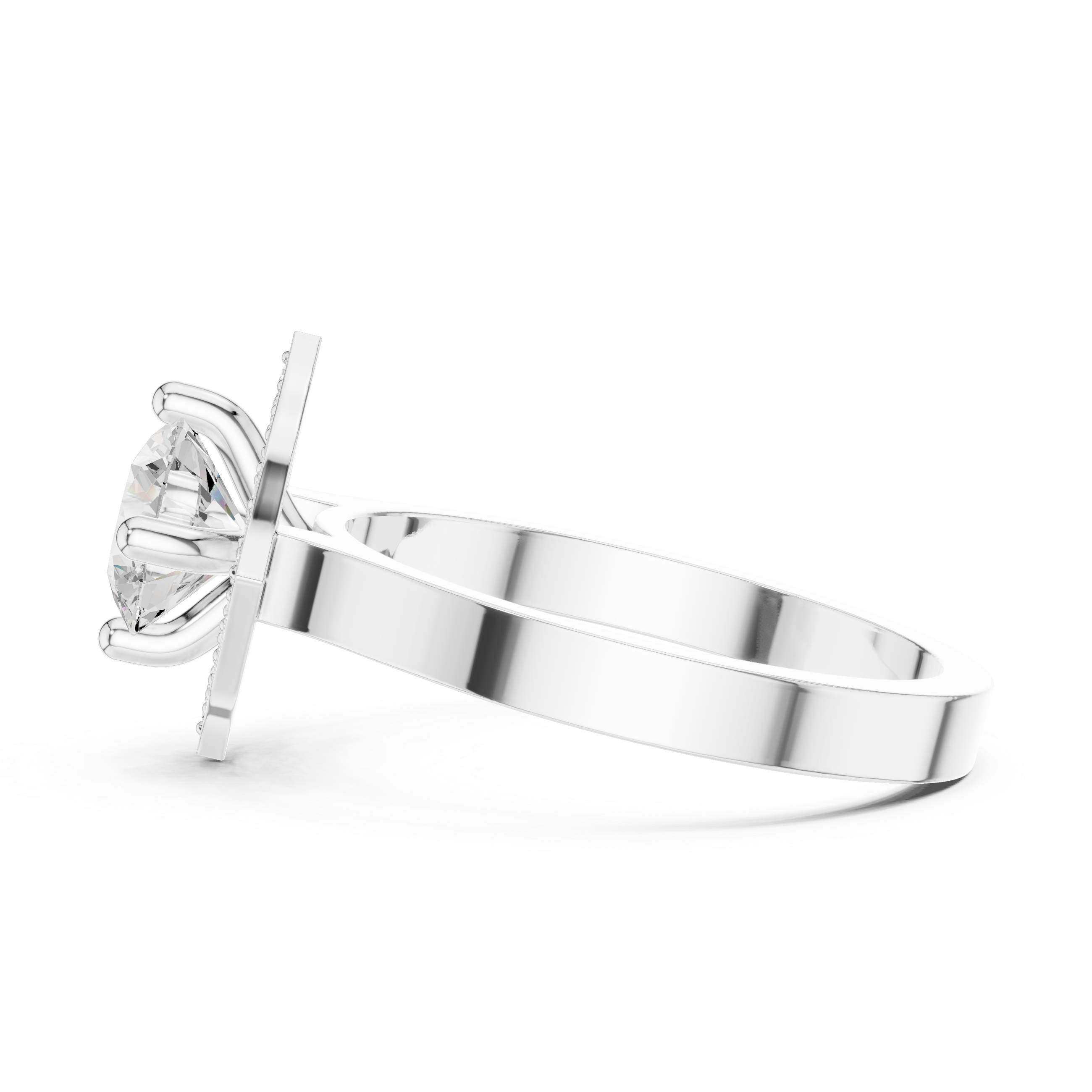 Round Cut Brilliant Moissanite VVS1 Eternity Engagement Ring