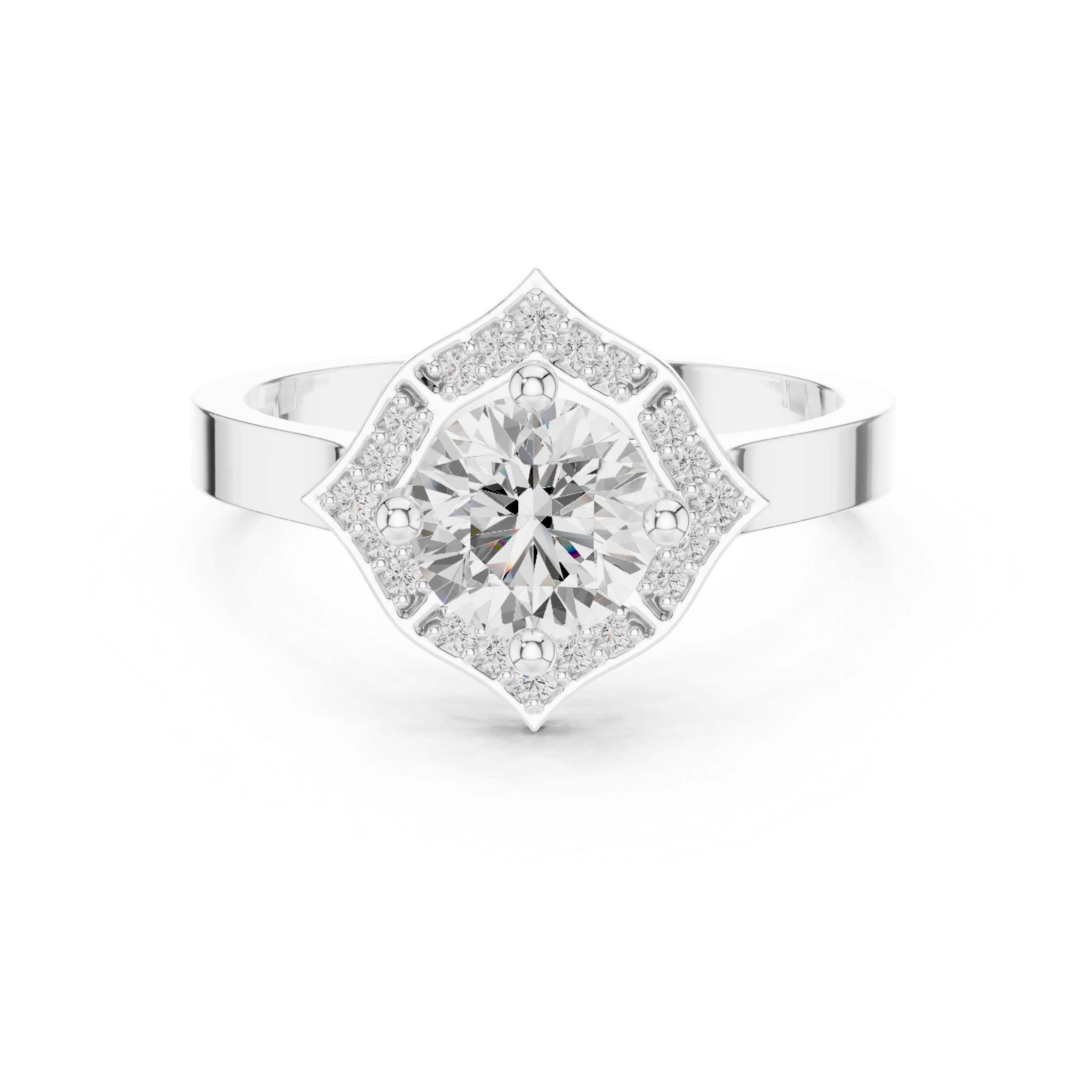 Round Cut Brilliant Moissanite VVS1 Eternity Engagement Ring
