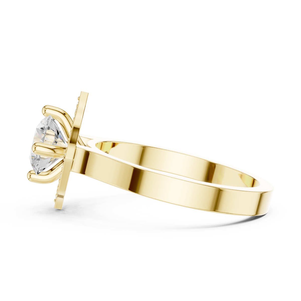 Round Cut Brilliant Moissanite VVS1 Eternity Engagement Ring