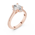 Oval And Round Brilliant Moissanite VVS1 Eternity Engagement Ring