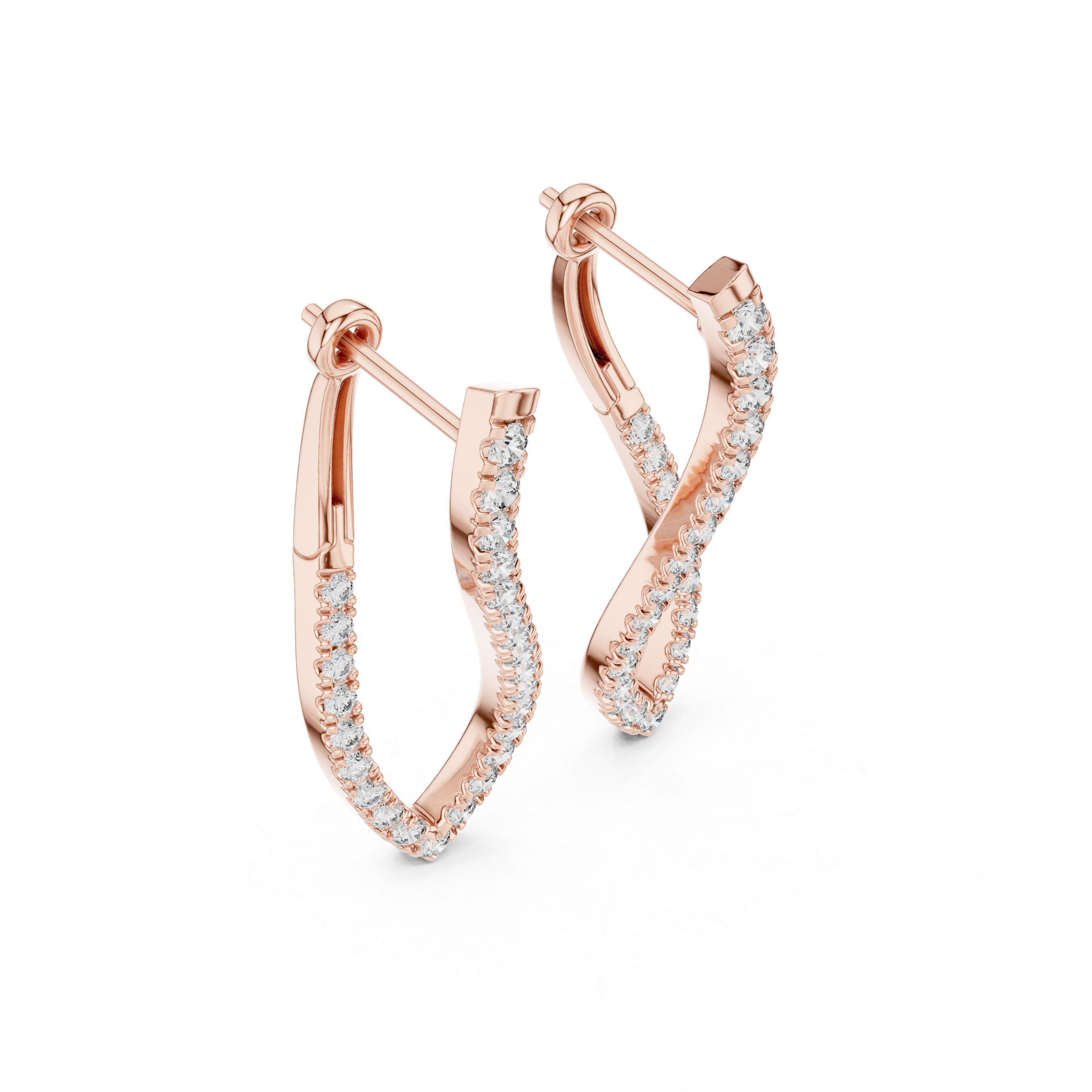 White Gold Sleek Hoop Earrings – Modern Minimal Statement Design