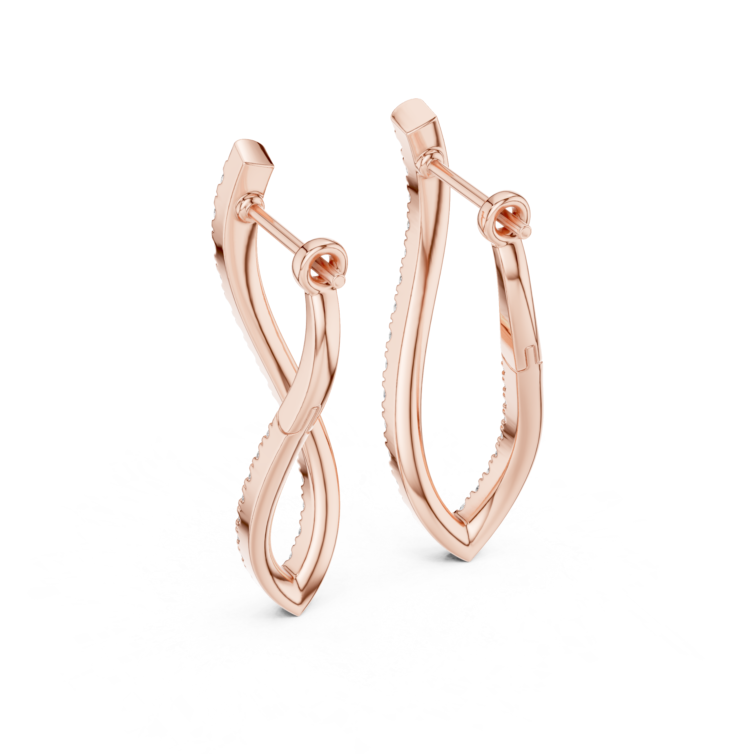 White Gold Sleek Hoop Earrings – Modern Minimal Statement Design