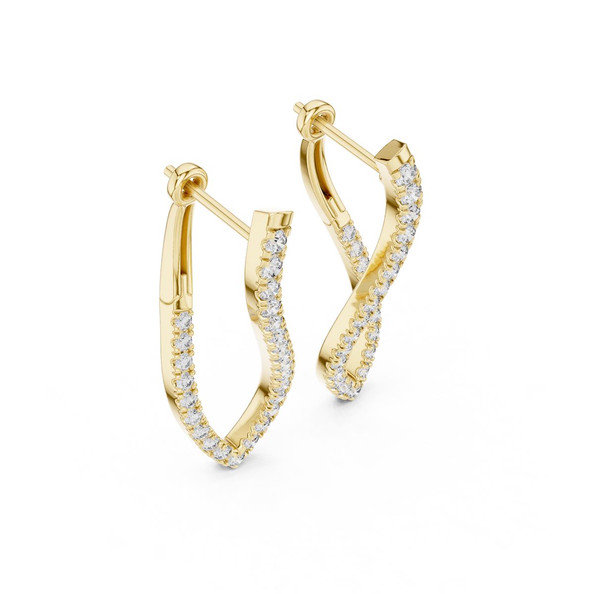White Gold Sleek Hoop Earrings – Modern Minimal Statement Design