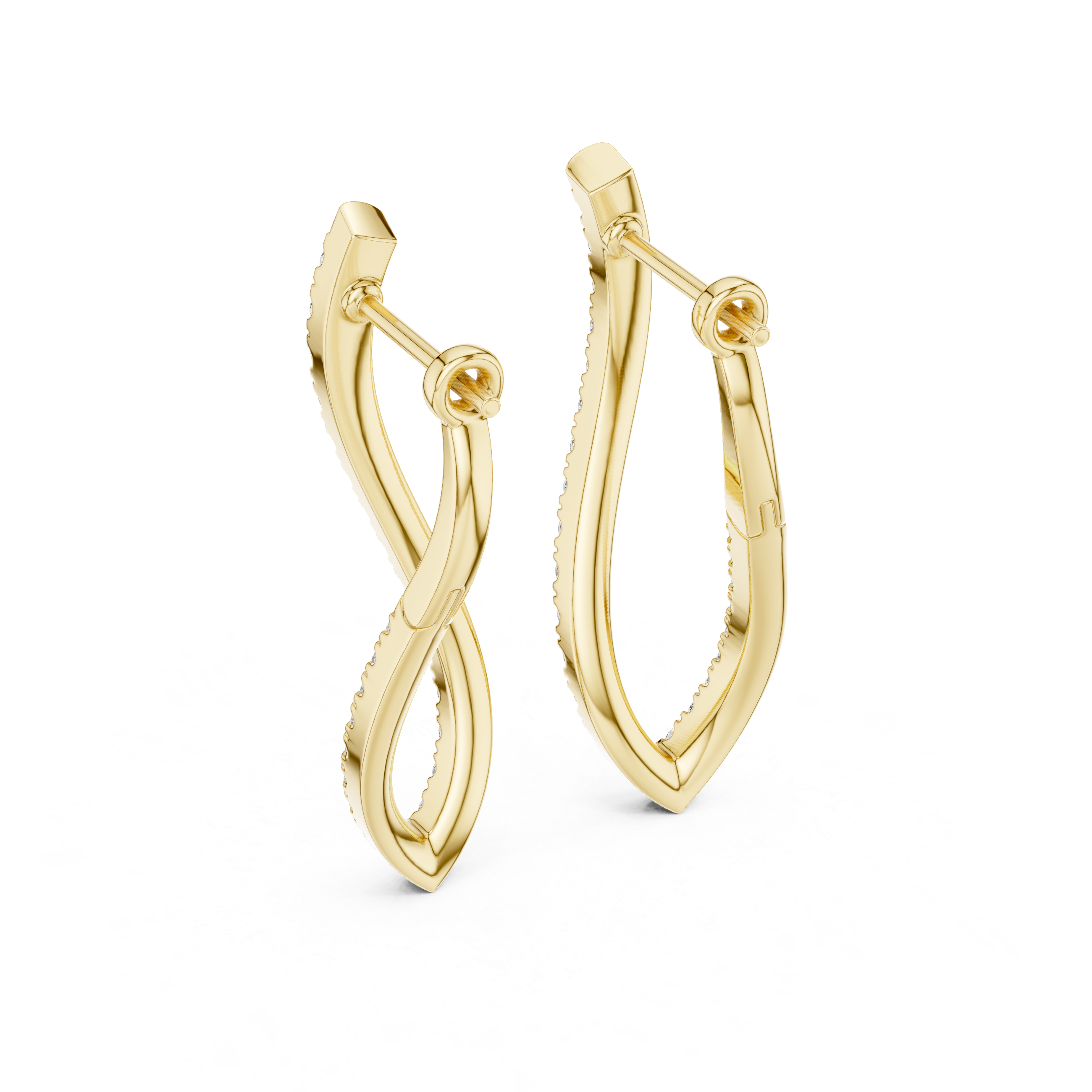 White Gold Sleek Hoop Earrings – Modern Minimal Statement Design