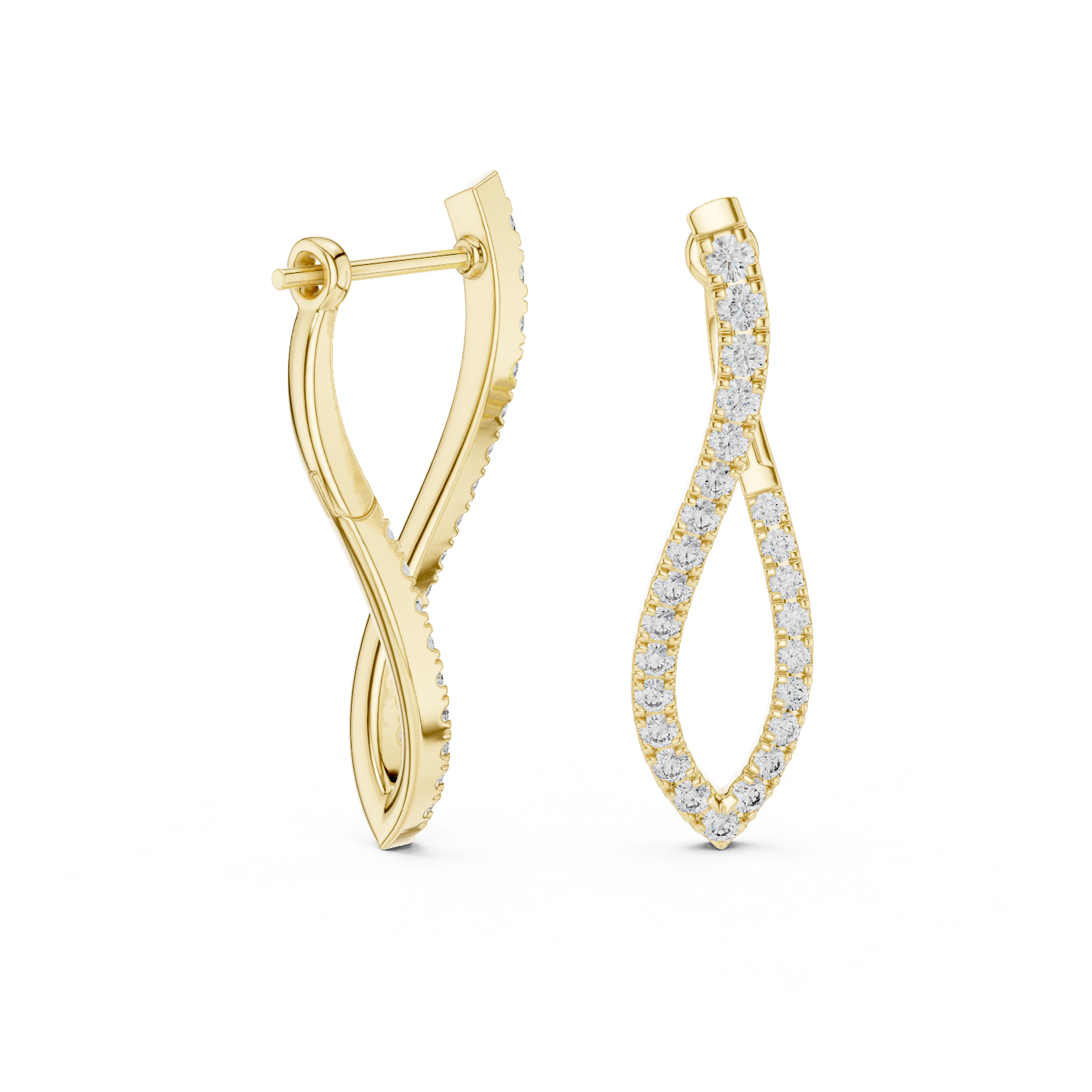 White Gold Sleek Hoop Earrings – Modern Minimal Statement Design