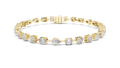 Yellow Gold Multi-Cut Moissanite Tennis Bracelet – Mixed Shape Stone Elegance