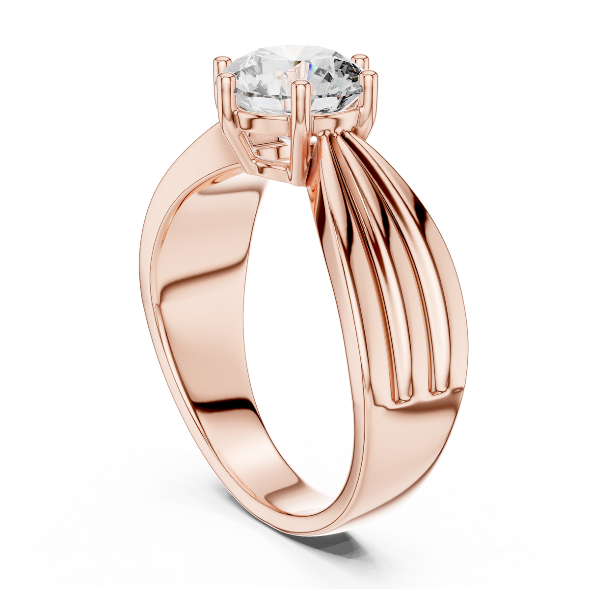 Round Cut Brilliant Moissanite VVS1 Eternity Engagement Ring
