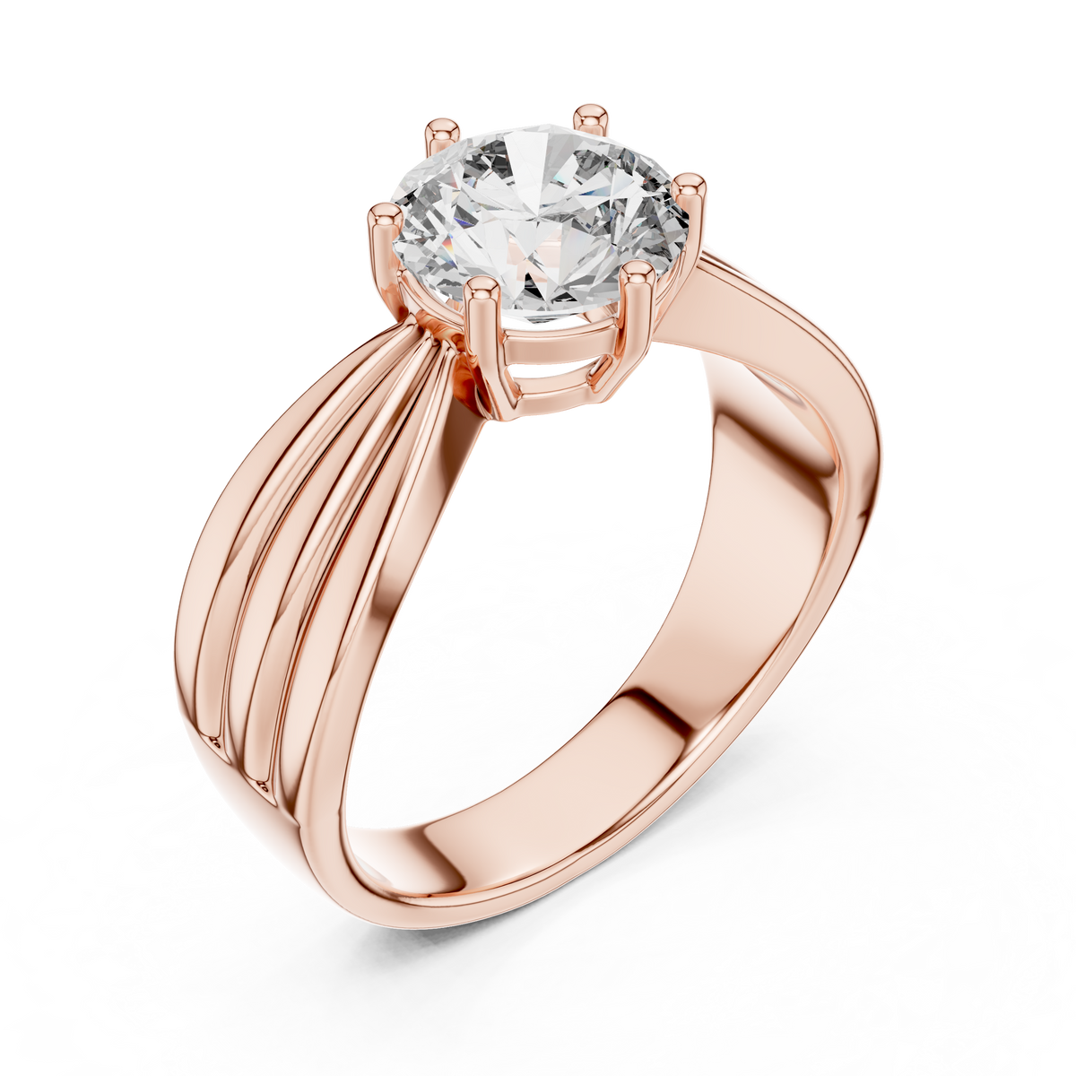 Round Cut Brilliant Moissanite VVS1 Eternity Engagement Ring