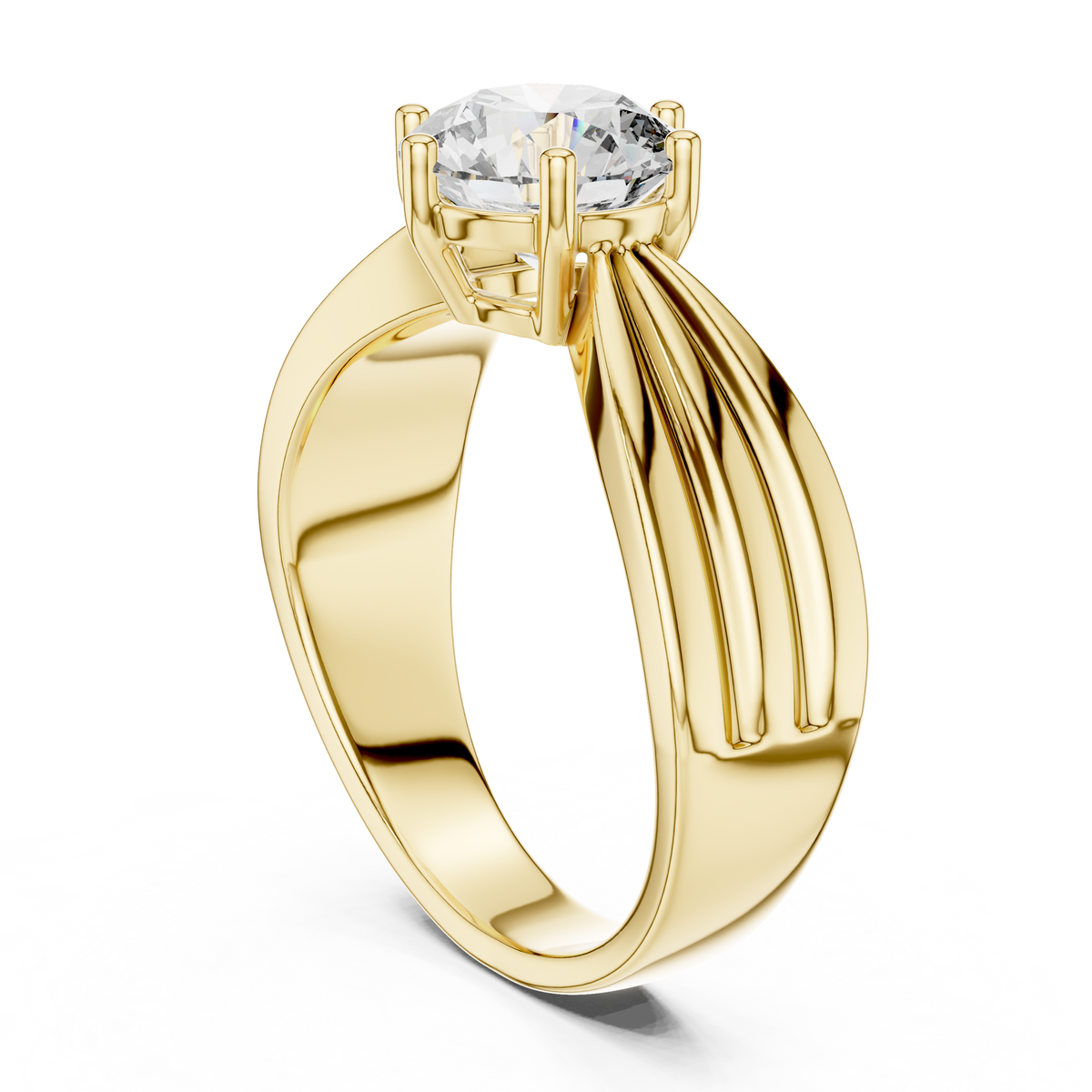 Round Cut Brilliant Moissanite VVS1 Eternity Engagement Ring
