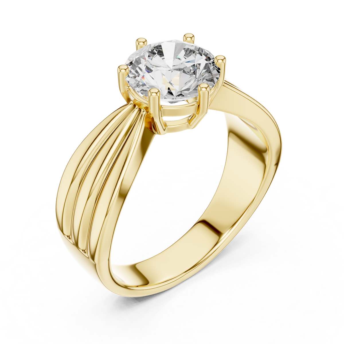Round Cut Brilliant Moissanite VVS1 Eternity Engagement Ring