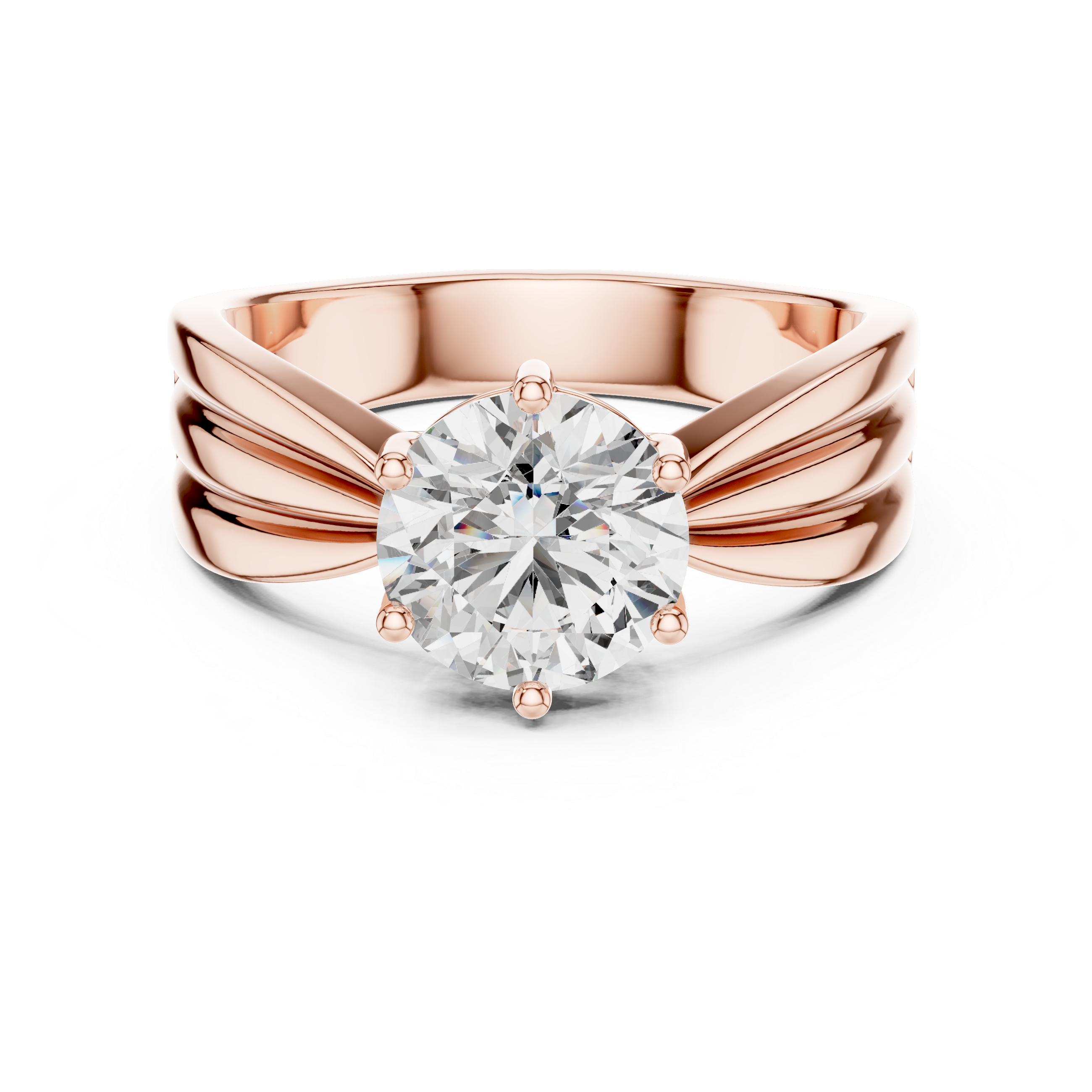 Round Cut Brilliant Moissanite VVS1 Eternity Engagement Ring