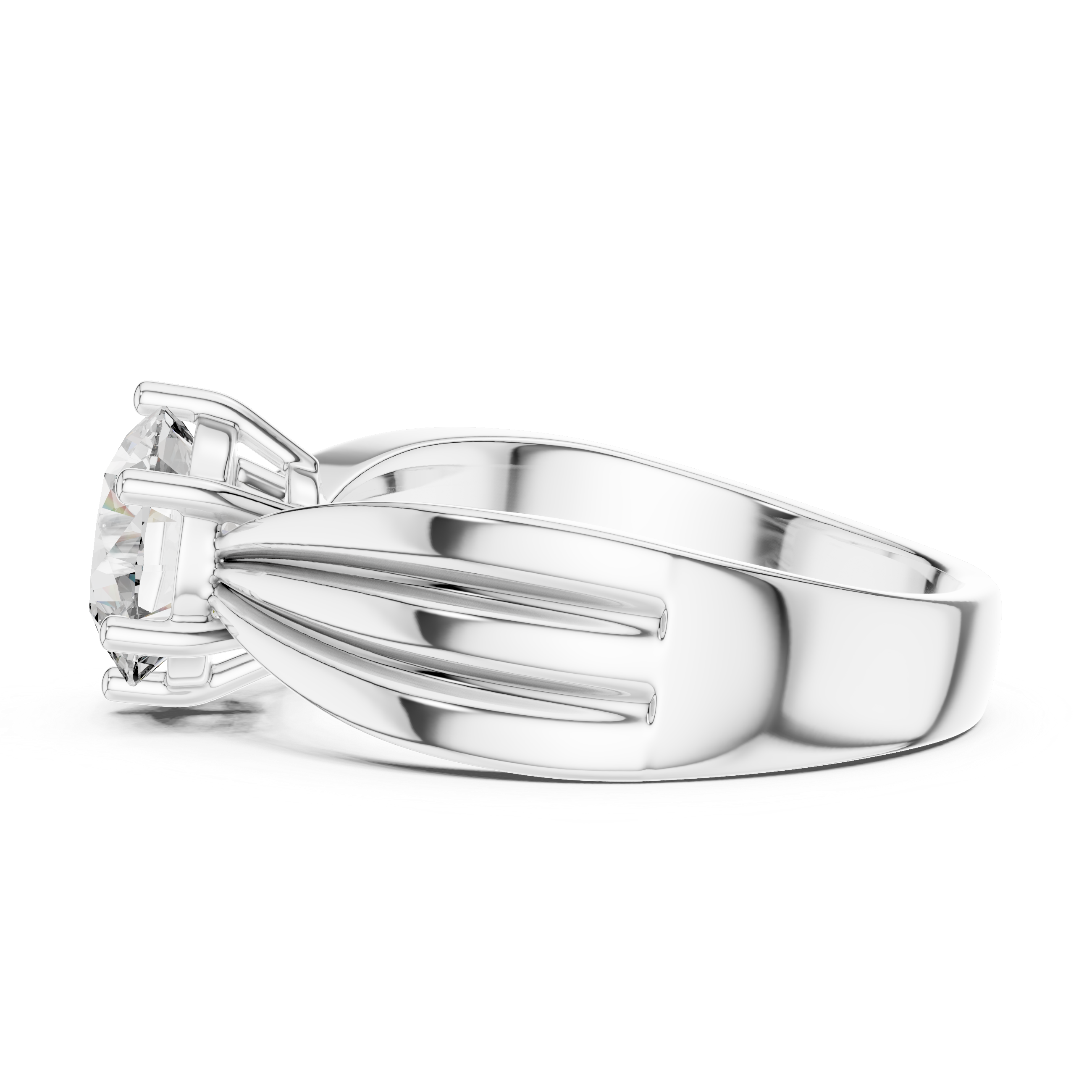 Round Cut Brilliant Moissanite VVS1 Eternity Engagement Ring