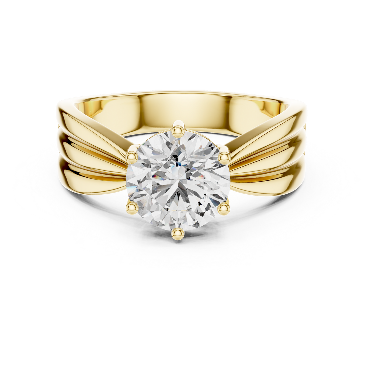 Round Cut Brilliant Moissanite VVS1 Eternity Engagement Ring