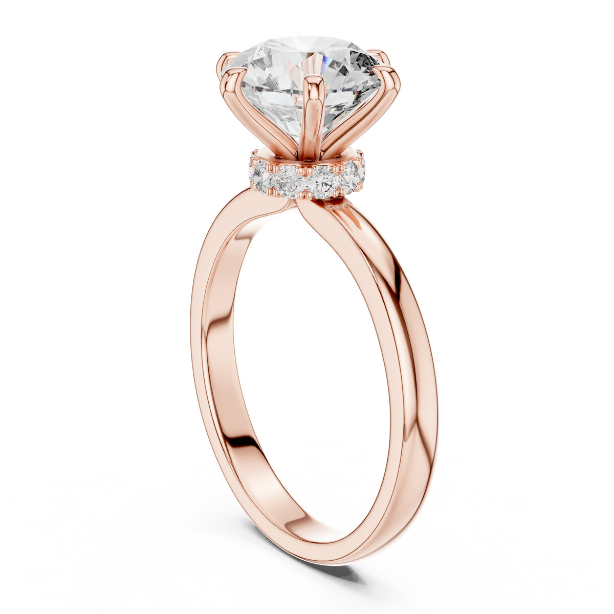 Round Cut Brilliant Moissanite VVS1 Eternity Engagement Ring