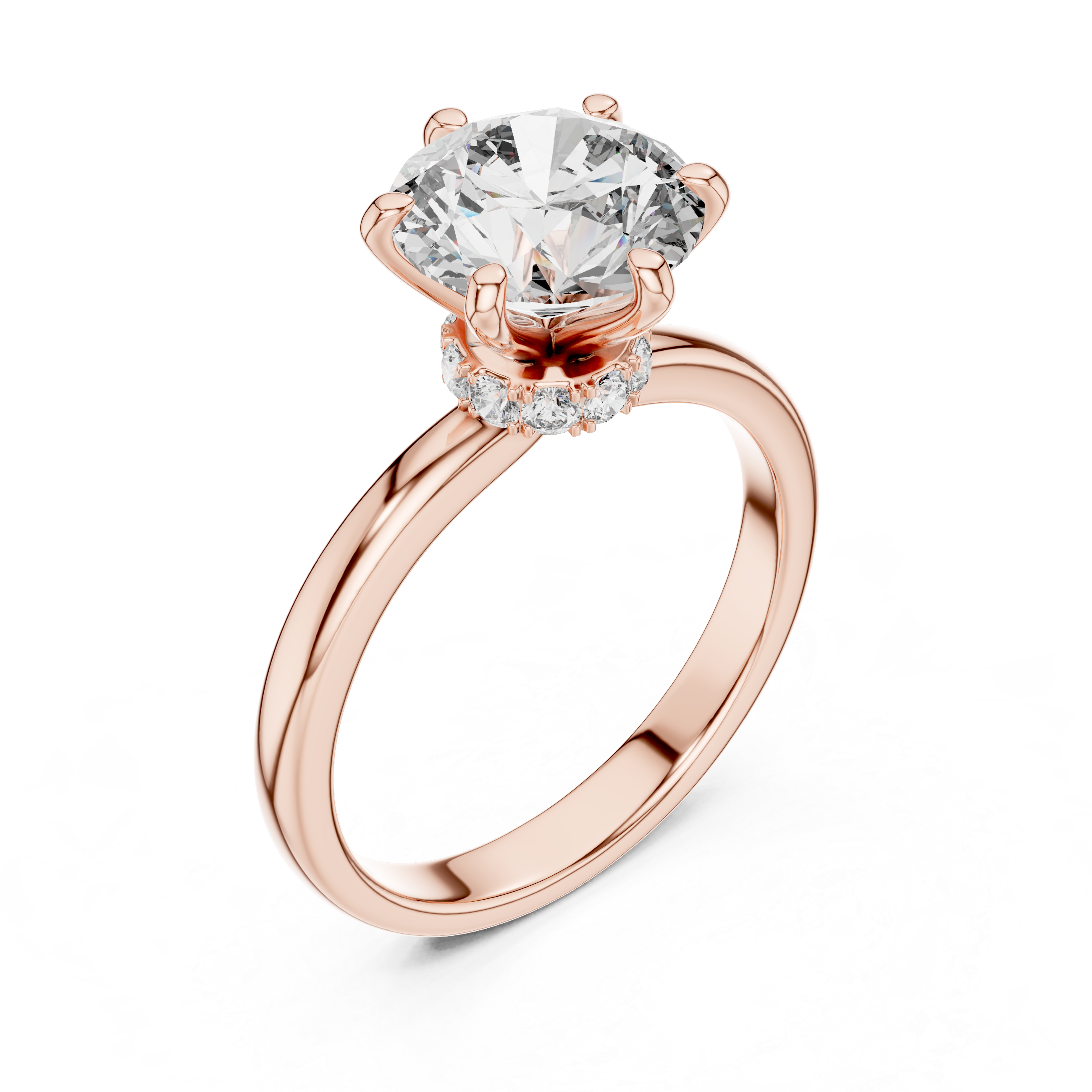Round Cut Brilliant Moissanite VVS1 Eternity Engagement Ring