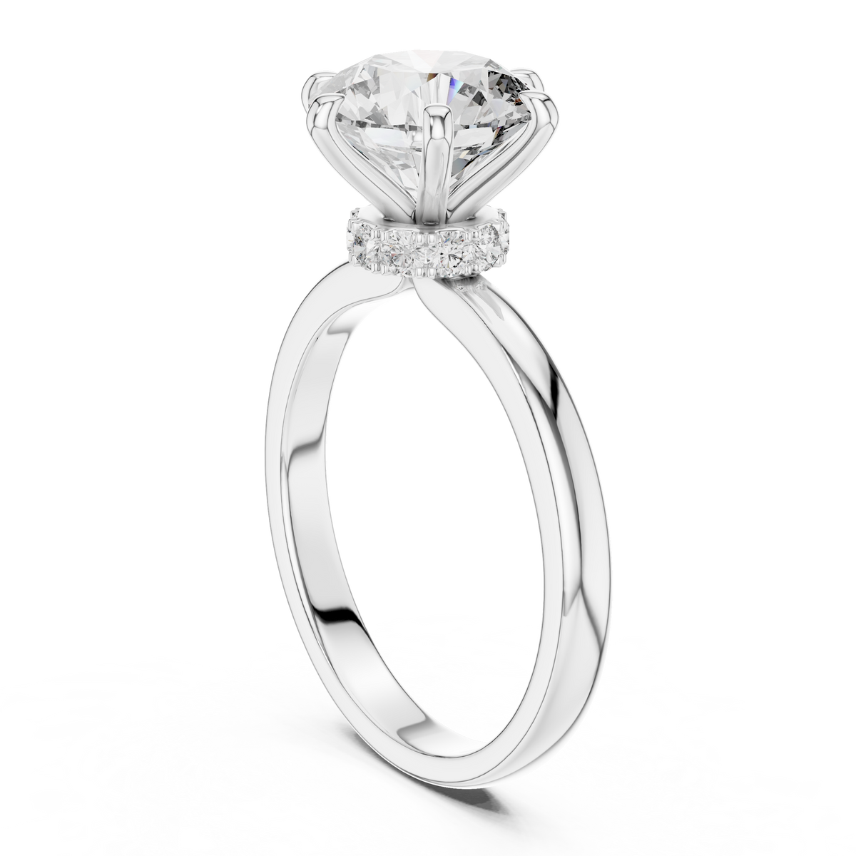 Round Cut Brilliant Moissanite VVS1 Eternity Engagement Ring
